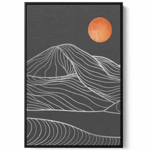 Canvas Wall Art Stretched Over Wooden Frame with Black Floating Frame