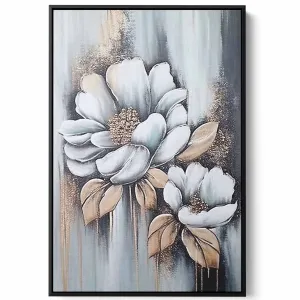 Canvas Wall Art Stretched Over Wooden Frame with Black Floating Frame