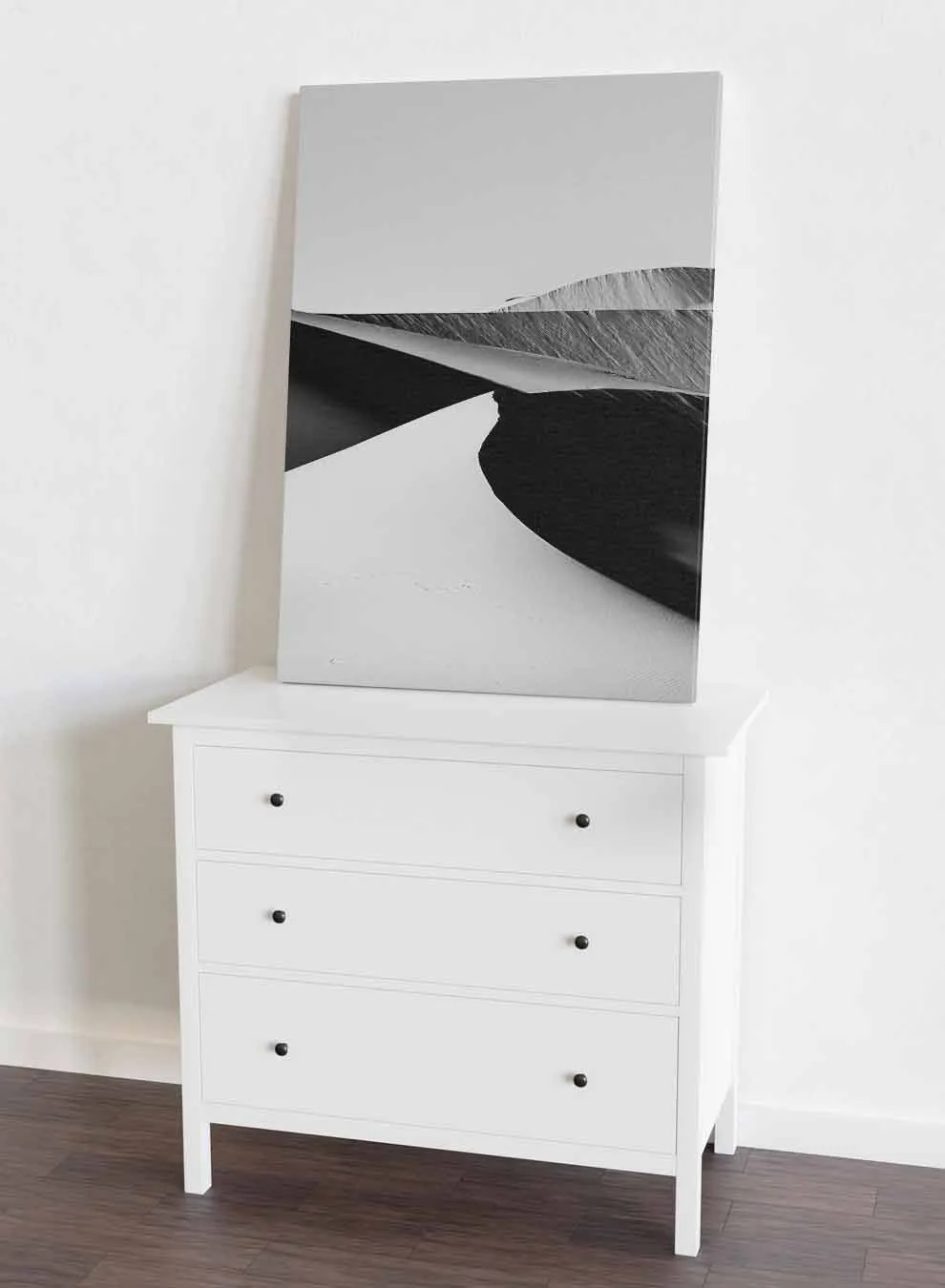 Canvas Wall Art Stretched Over Wooden Frame with Black Floating Frame