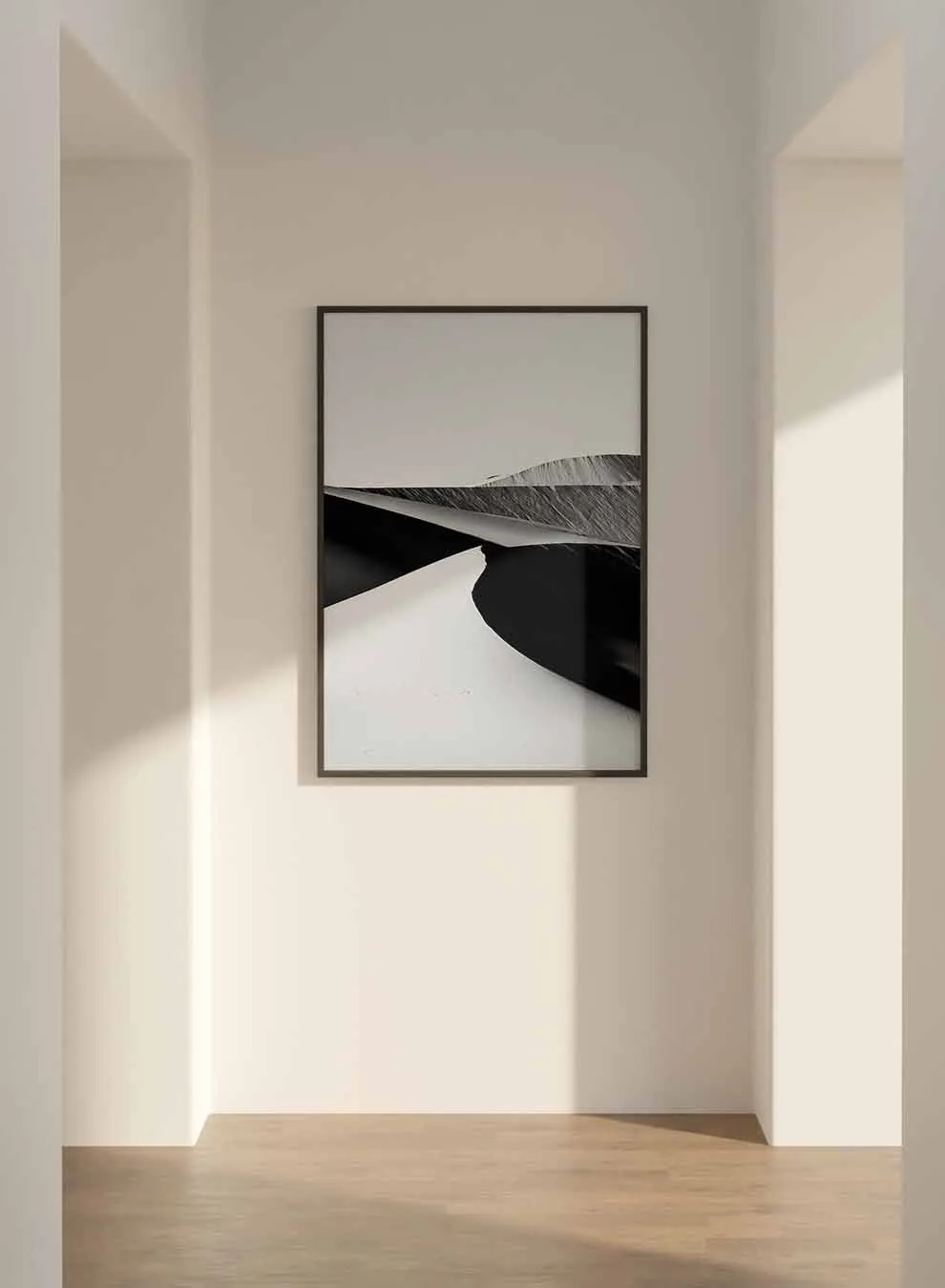 Canvas Wall Art Stretched Over Wooden Frame with Black Floating Frame