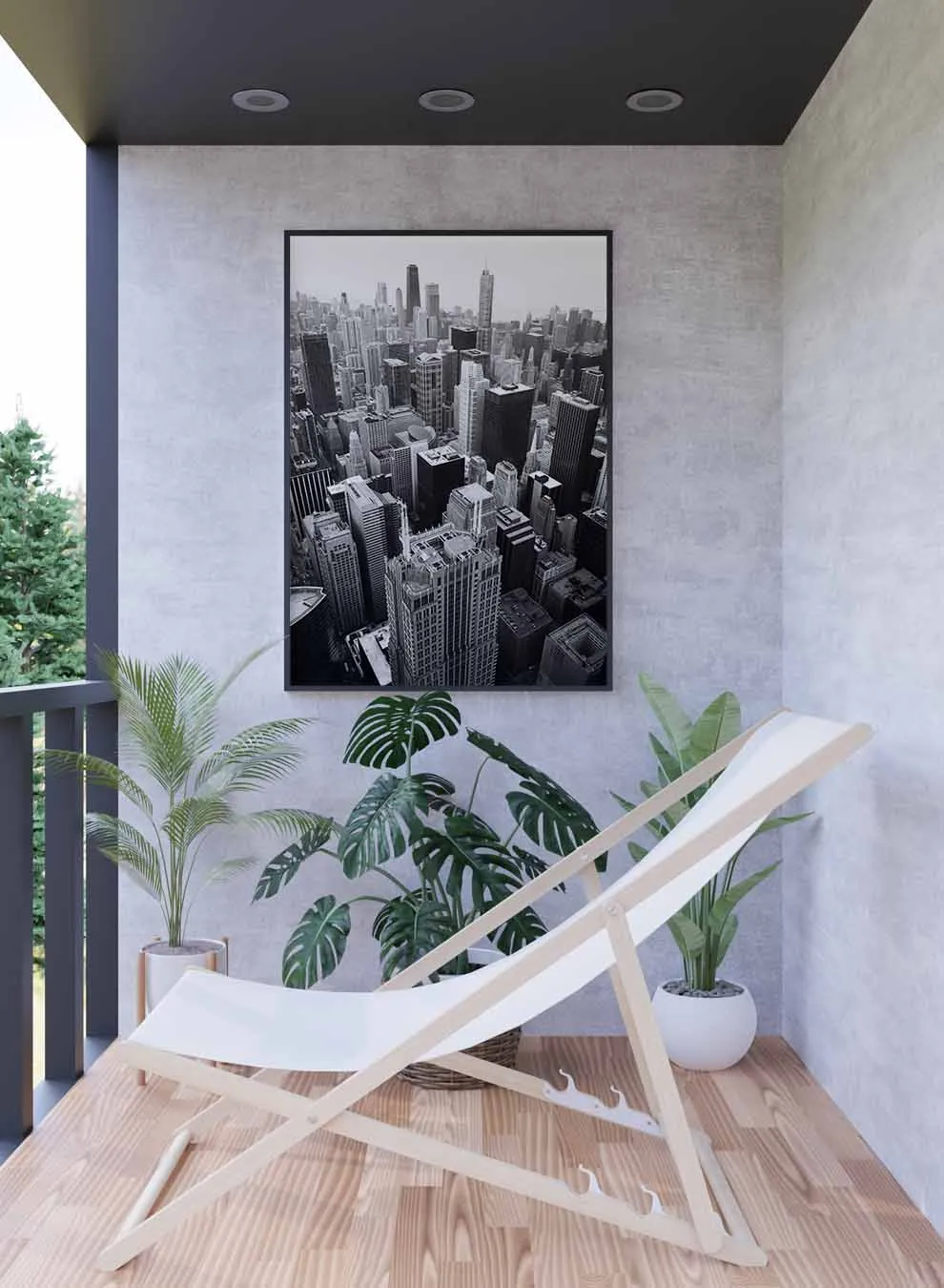 Canvas Wall Art Stretched Over Wooden Frame with Black Floating Frame