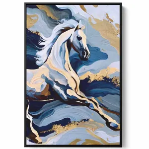 Canvas Wall Art Stretched Over Wooden Frame with Black Floating Frame