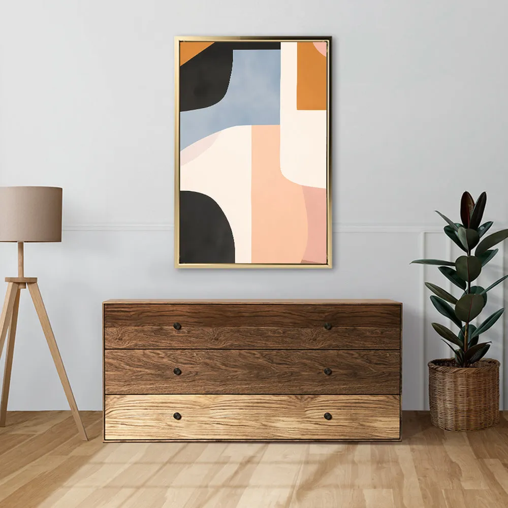 Canvas Wall Art Stretched Over Wooden Frame with Floating Frame and Abstract Painting CV4111