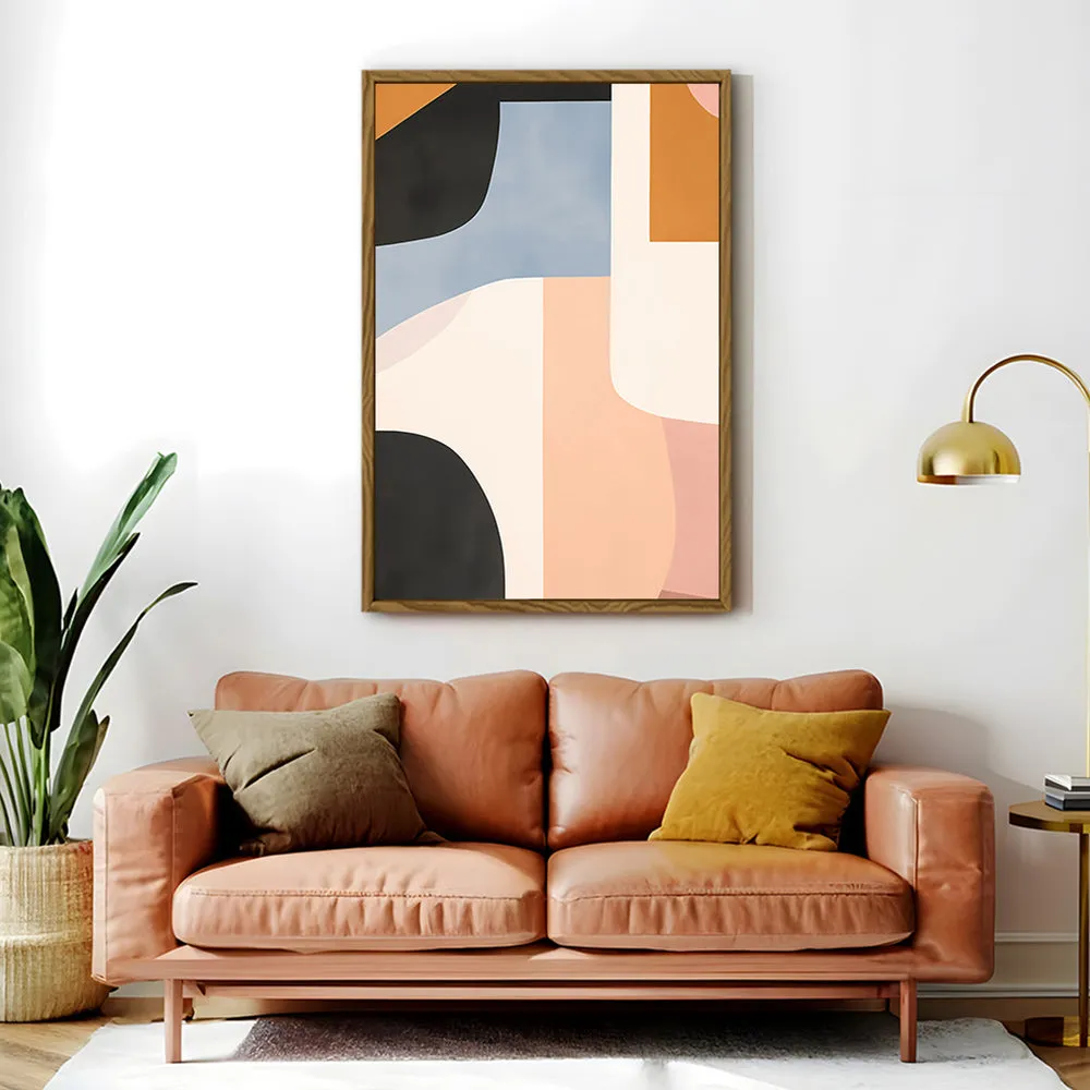 Canvas Wall Art Stretched Over Wooden Frame with Floating Frame and Abstract Painting CV4111