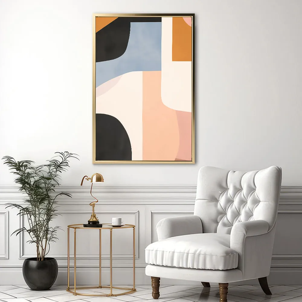 Canvas Wall Art Stretched Over Wooden Frame with Floating Frame and Abstract Painting CV4111