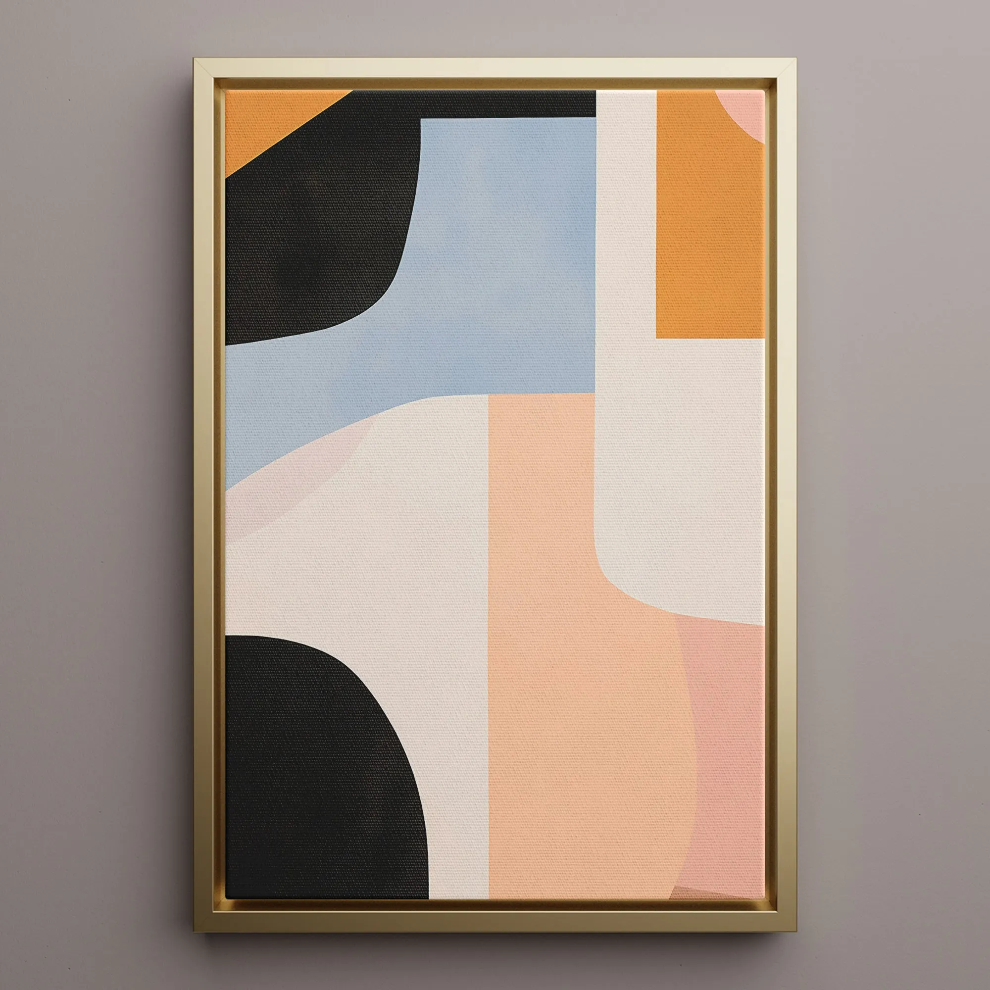 Canvas Wall Art Stretched Over Wooden Frame with Floating Frame and Abstract Painting CV4111