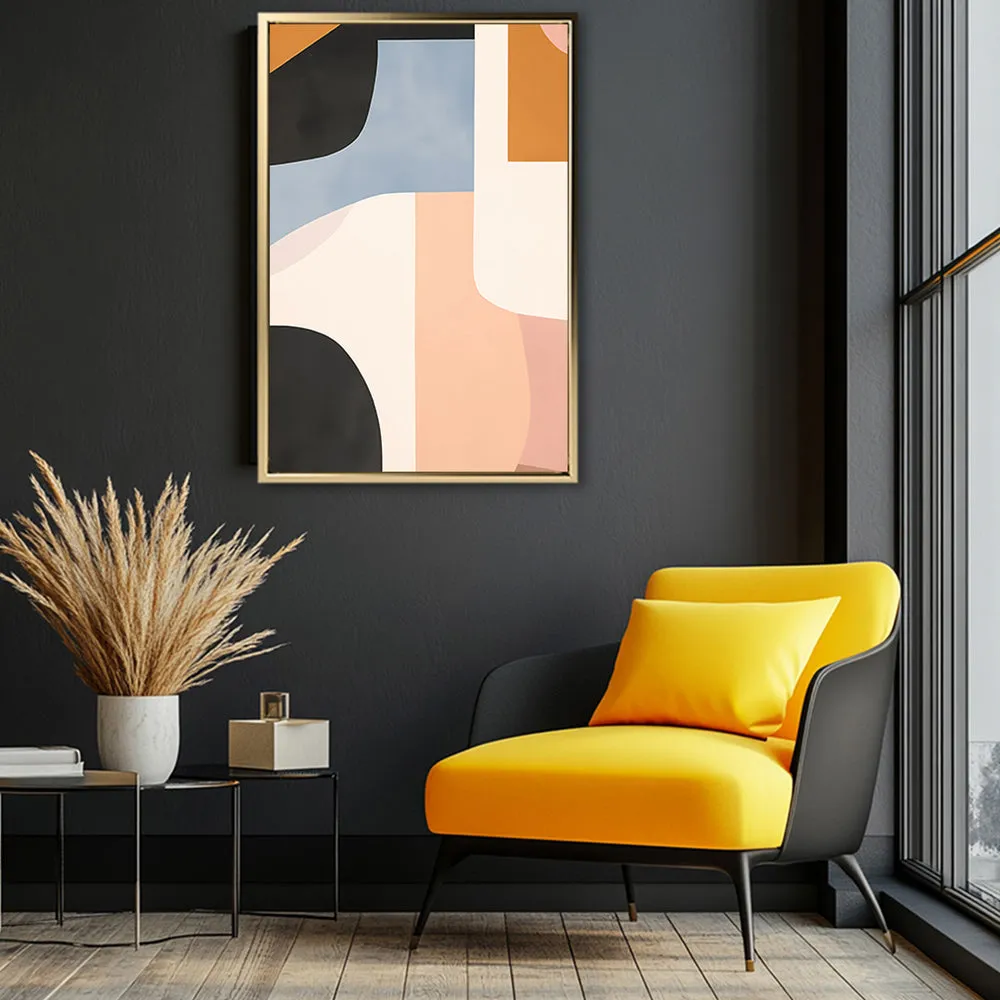 Canvas Wall Art Stretched Over Wooden Frame with Floating Frame and Abstract Painting CV4111