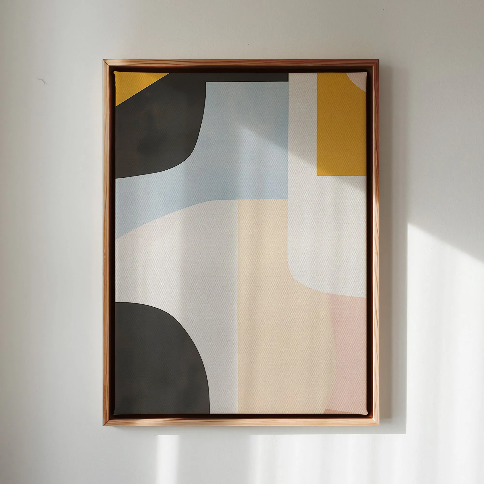 Canvas Wall Art Stretched Over Wooden Frame with Floating Frame and Abstract Painting CV4111