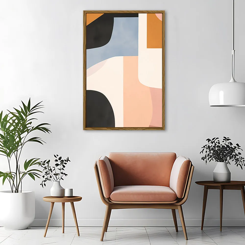 Canvas Wall Art Stretched Over Wooden Frame with Floating Frame and Abstract Painting CV4111