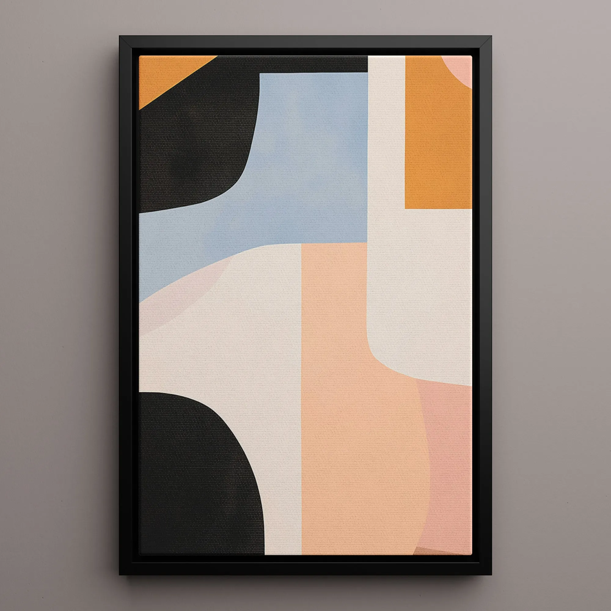 Canvas Wall Art Stretched Over Wooden Frame with Floating Frame and Abstract Painting CV4111