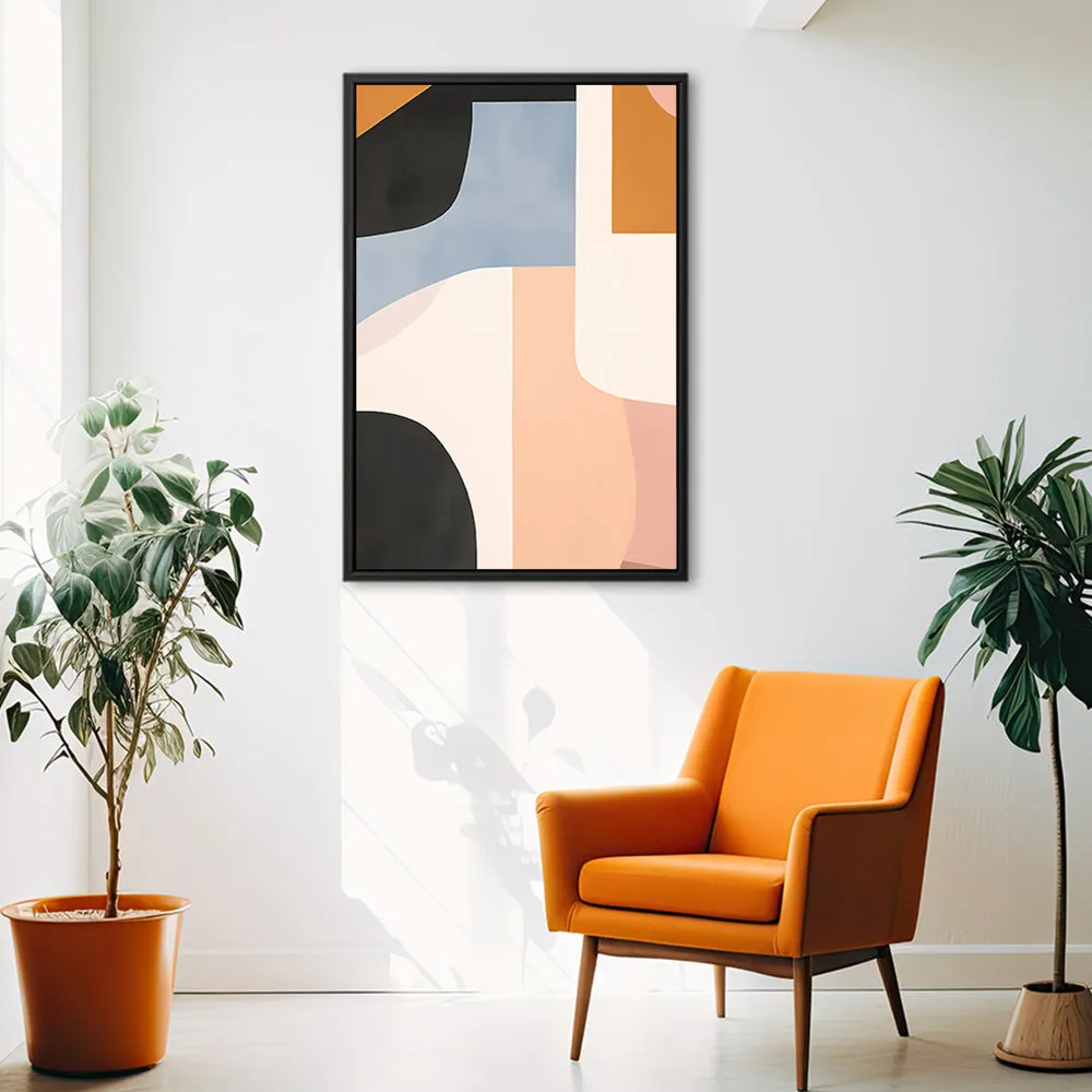 Canvas Wall Art Stretched Over Wooden Frame with Floating Frame and Abstract Painting CV4111