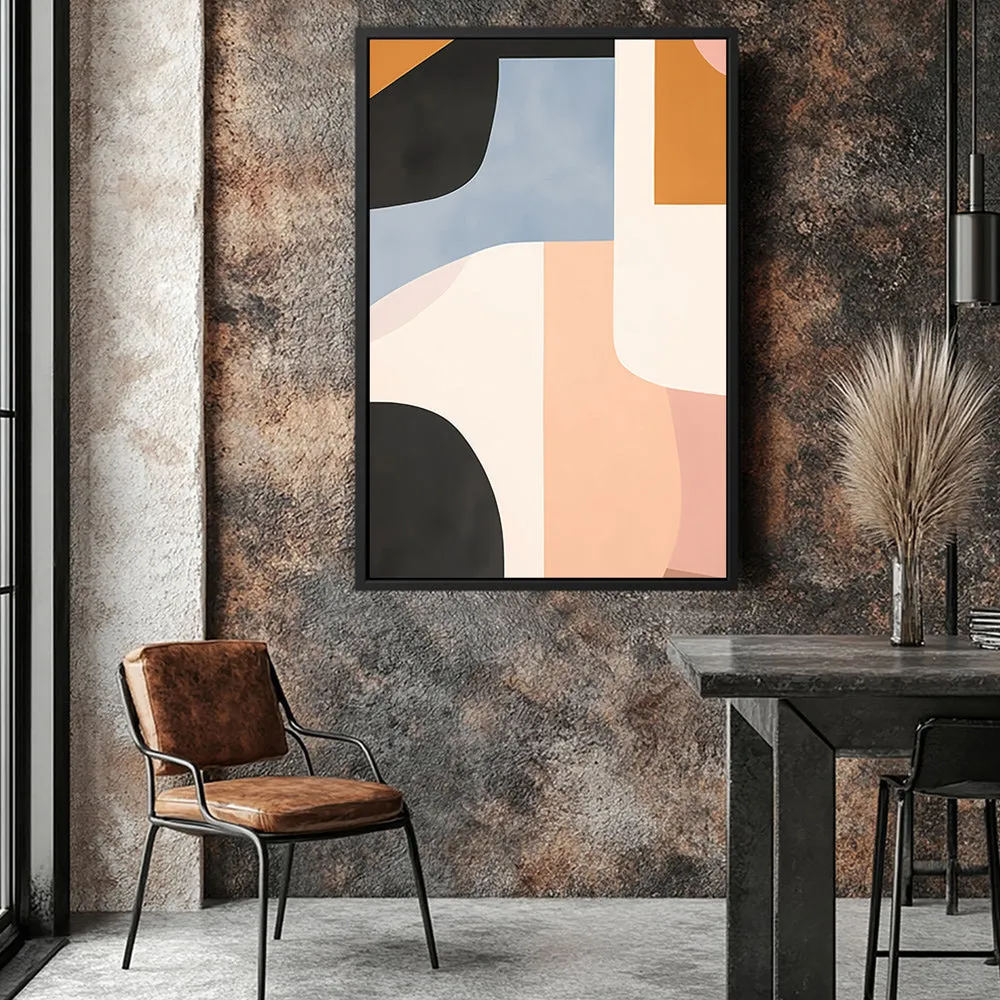Canvas Wall Art Stretched Over Wooden Frame with Floating Frame and Abstract Painting CV4111