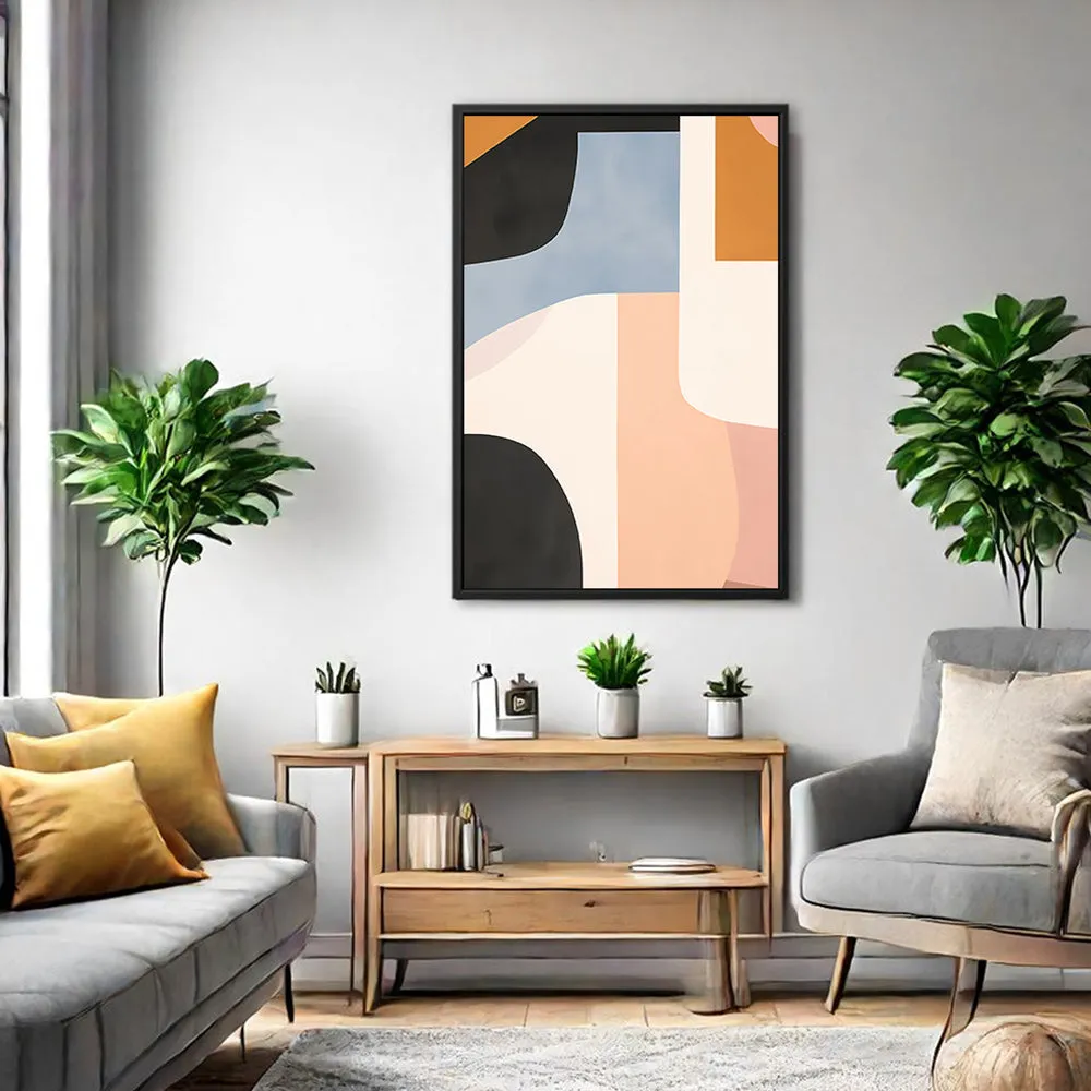 Canvas Wall Art Stretched Over Wooden Frame with Floating Frame and Abstract Painting CV4111