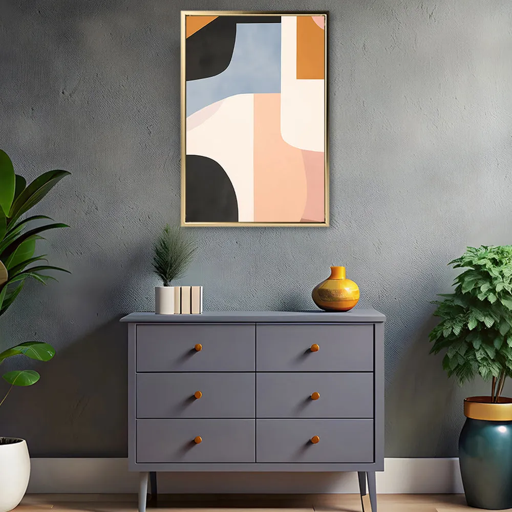Canvas Wall Art Stretched Over Wooden Frame with Floating Frame and Abstract Painting CV4111