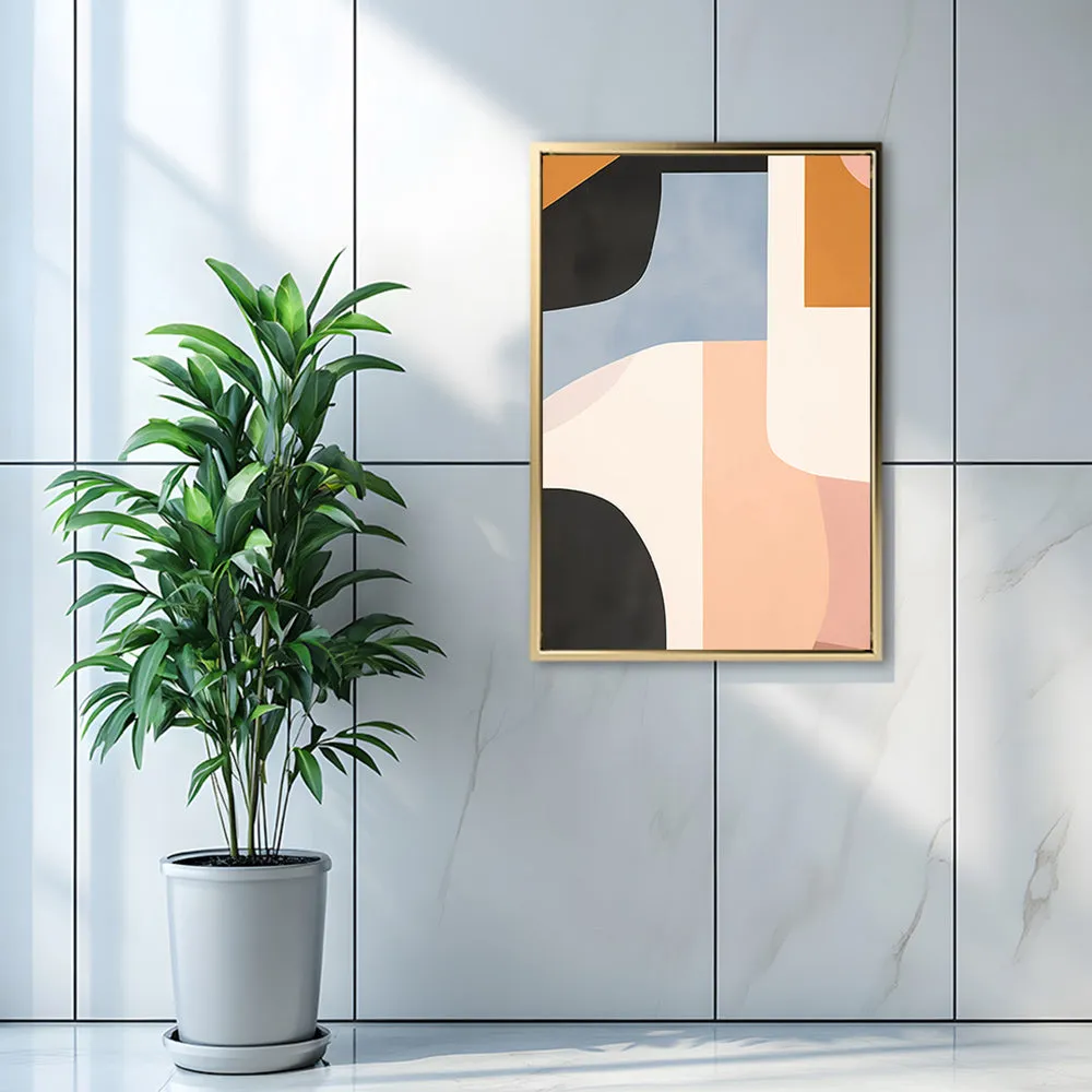 Canvas Wall Art Stretched Over Wooden Frame with Floating Frame and Abstract Painting CV4111
