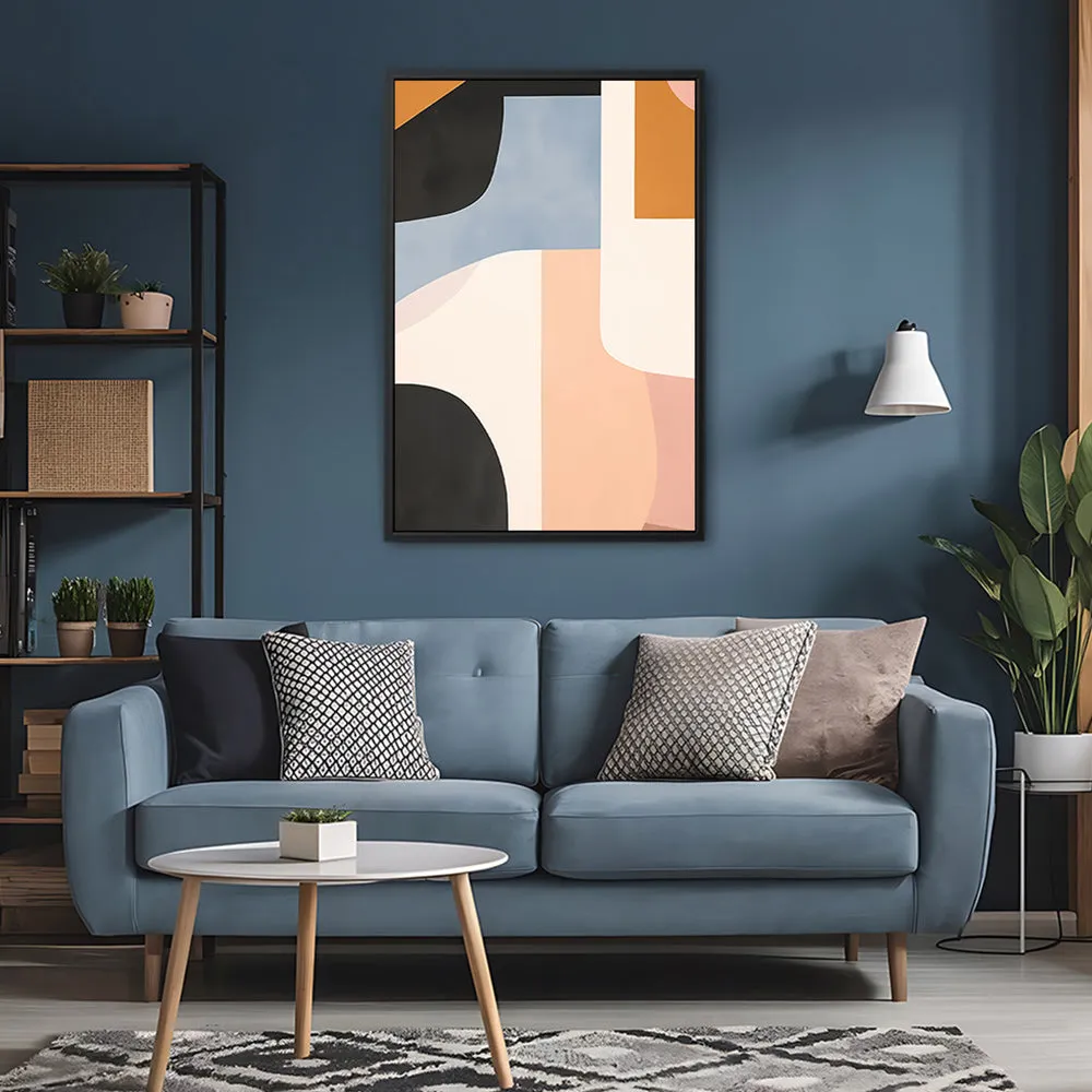 Canvas Wall Art Stretched Over Wooden Frame with Floating Frame and Abstract Painting CV4111