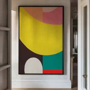 Canvas Wall Art Stretched Over Wooden Frame with Floating Frame and Colourful Abstract Painting CV4141