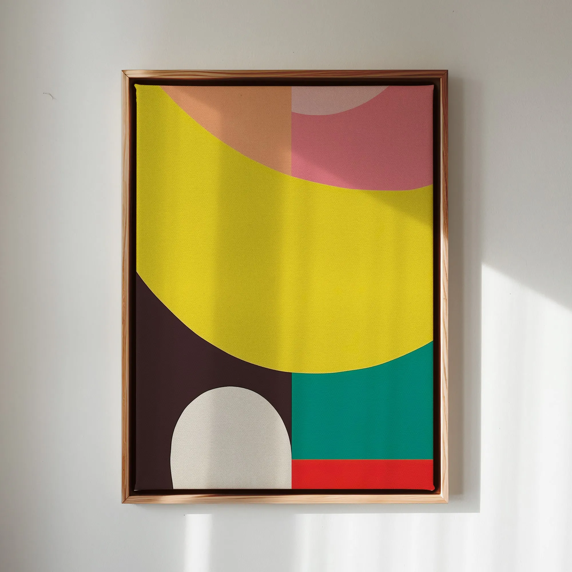 Canvas Wall Art Stretched Over Wooden Frame with Floating Frame and Colourful Abstract Painting CV4141