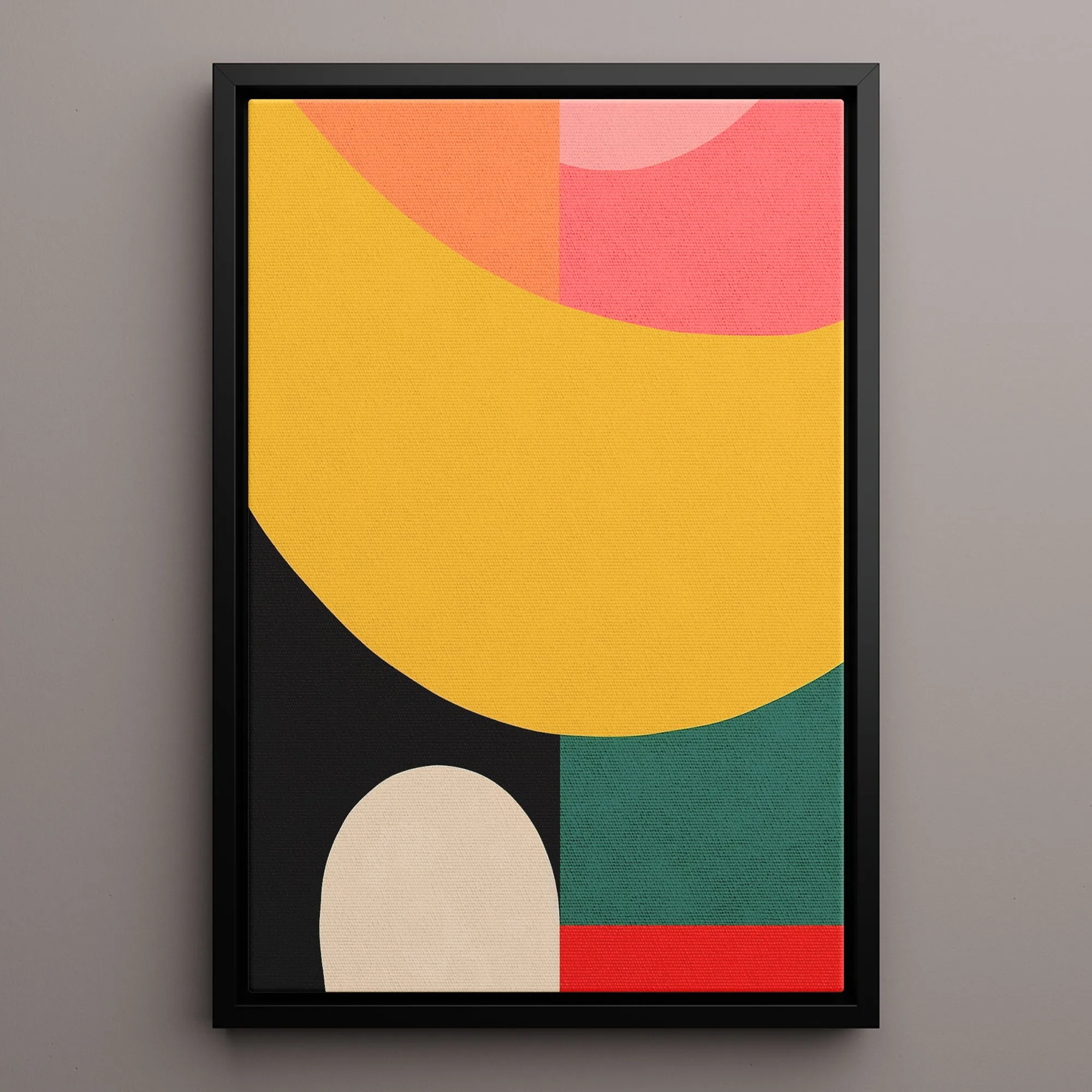 Canvas Wall Art Stretched Over Wooden Frame with Floating Frame and Colourful Abstract Painting CV4141