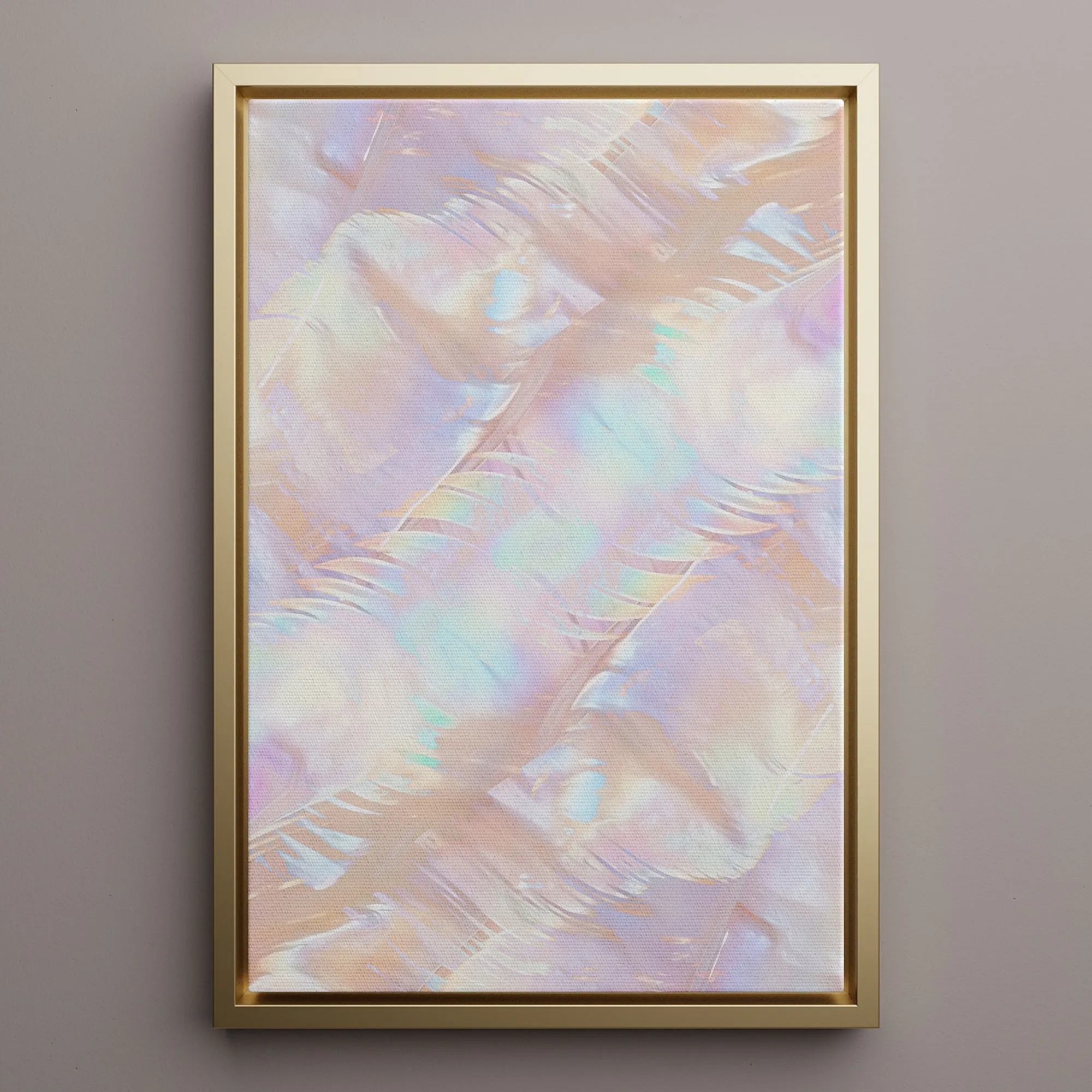 Canvas Wall Art Stretched Over Wooden Frame with Floating Frame and Colourful Painting CV4142