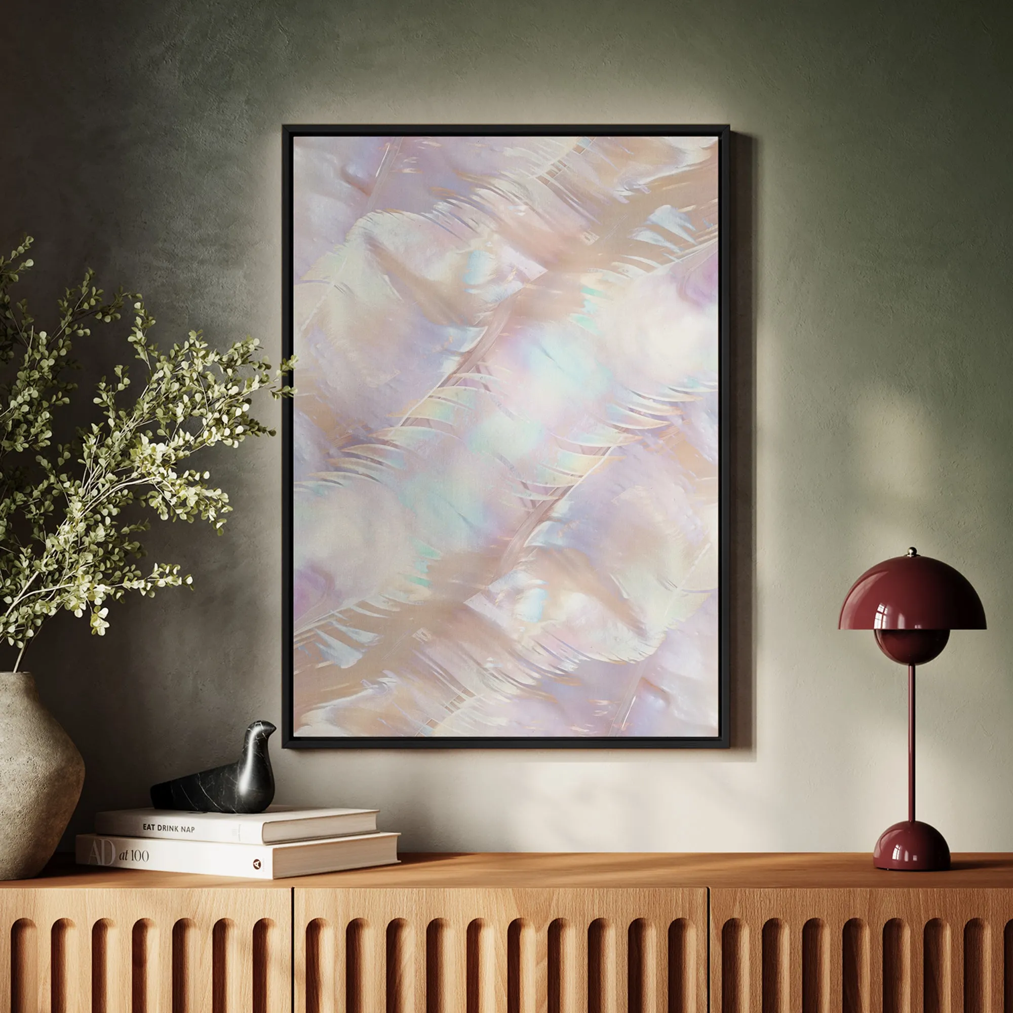 Canvas Wall Art Stretched Over Wooden Frame with Floating Frame and Colourful Painting CV4142