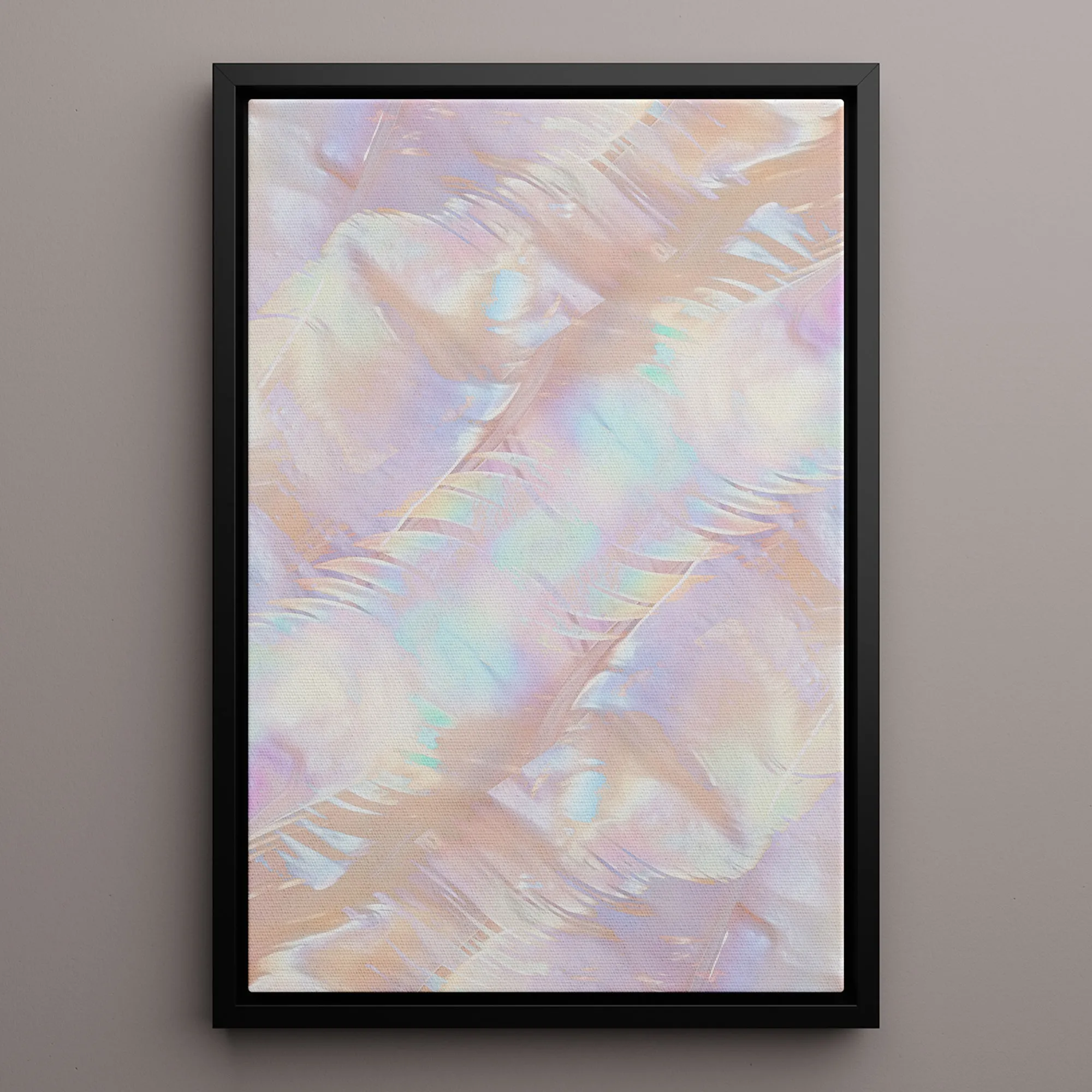 Canvas Wall Art Stretched Over Wooden Frame with Floating Frame and Colourful Painting CV4142