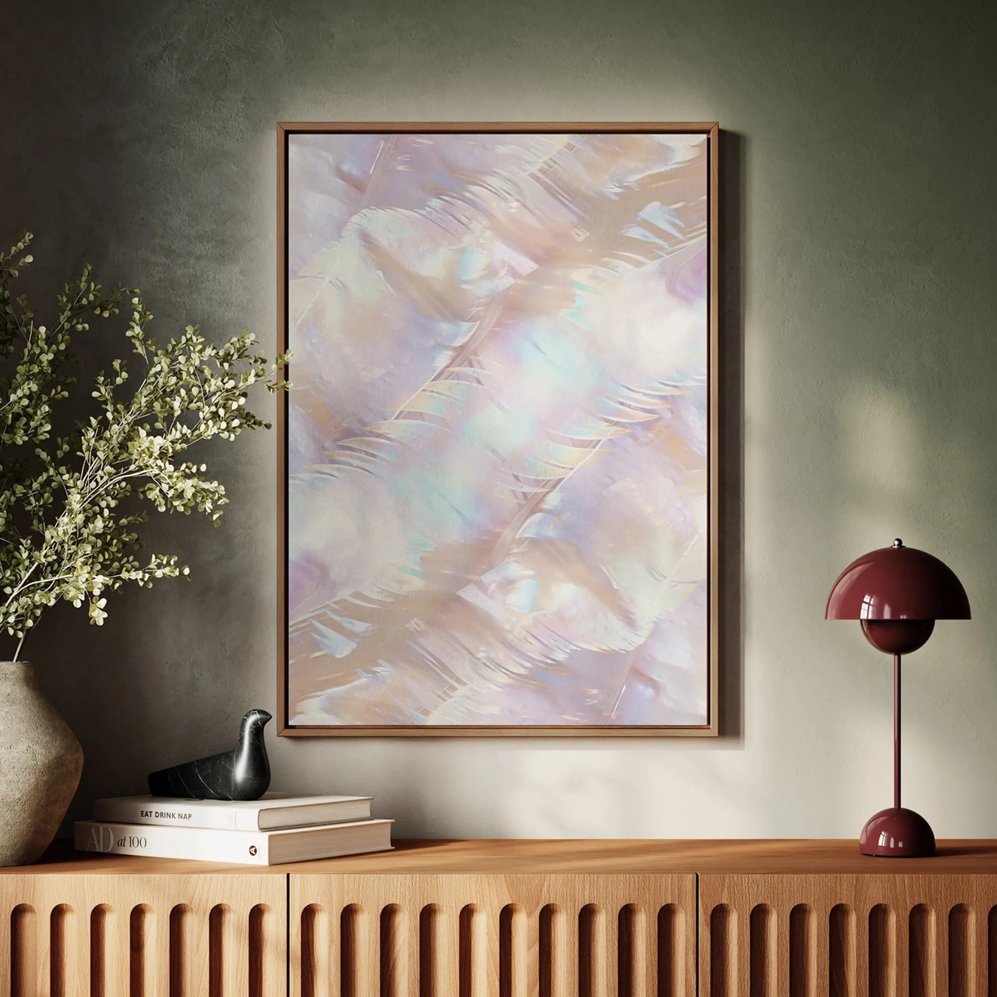 Canvas Wall Art Stretched Over Wooden Frame with Floating Frame and Colourful Painting CV4142