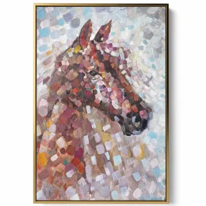 Canvas Wall Art Stretched Over Wooden Frame with Gold Floating Frame
