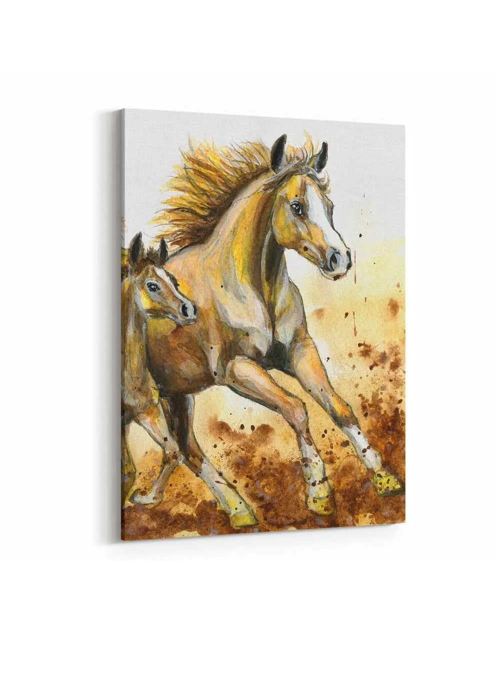 Canvas Wall Art Stretched Over Wooden Frame with Gold Floating Frame