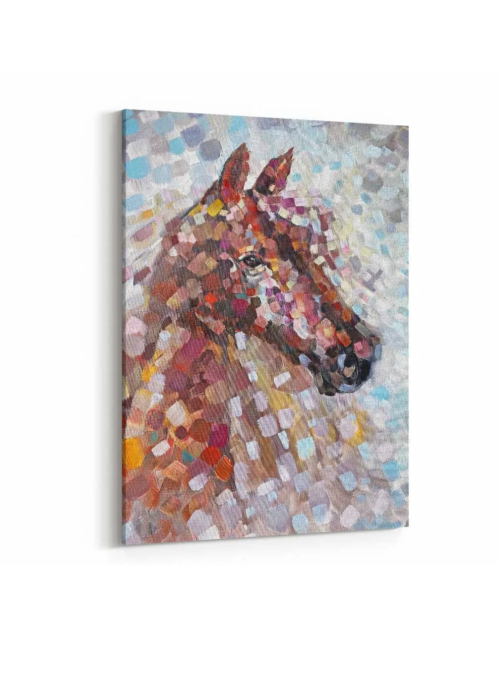 Canvas Wall Art Stretched Over Wooden Frame with Gold Floating Frame