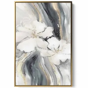Canvas Wall Art Stretched Over Wooden Frame with Gold Floating Frame