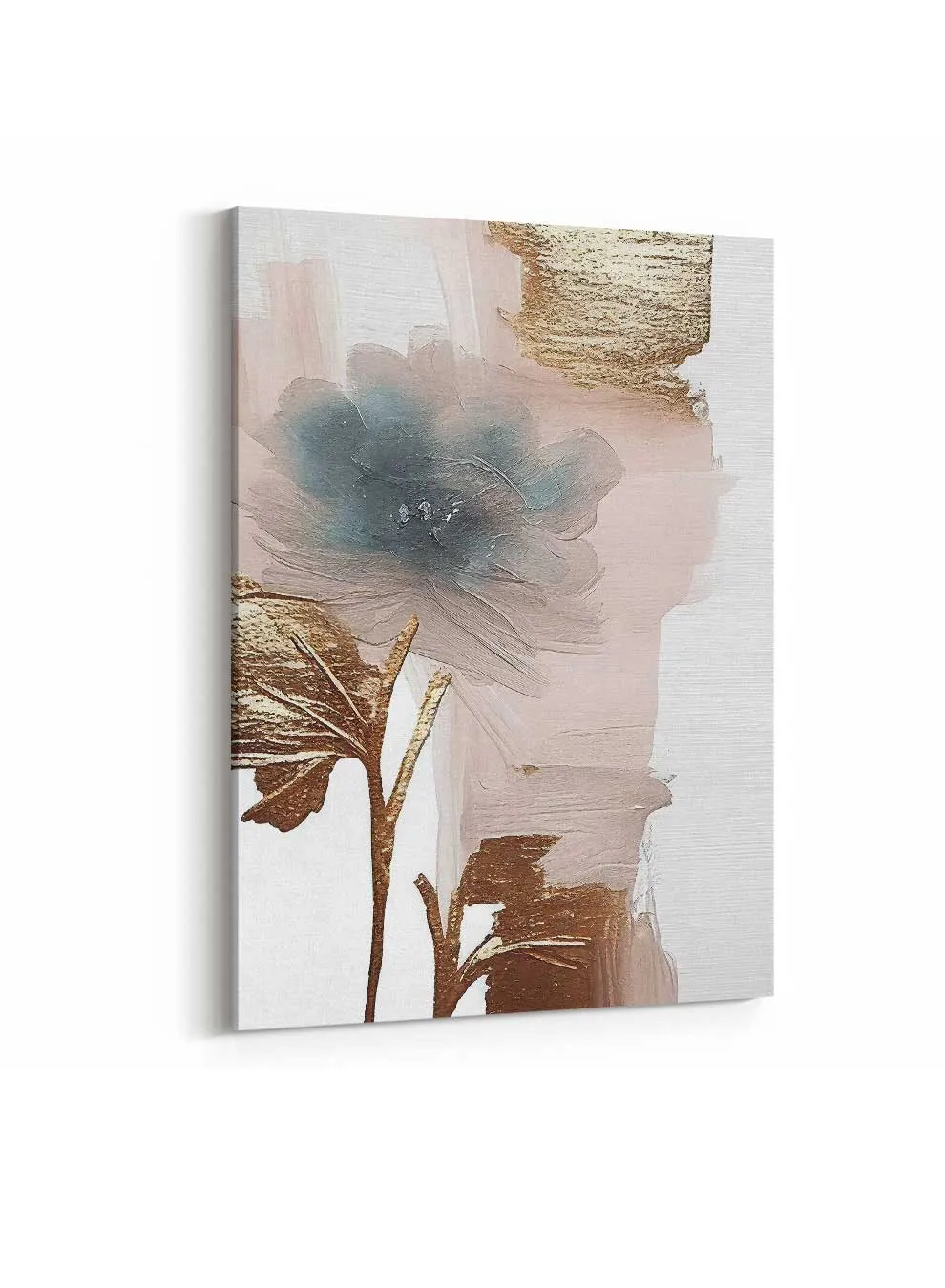 Canvas Wall Art Stretched Over Wooden Frame with Gold Floating Frame