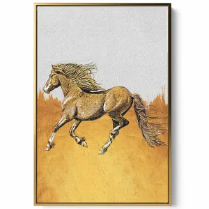 Canvas Wall Art Stretched Over Wooden Frame with Gold Floating Frame