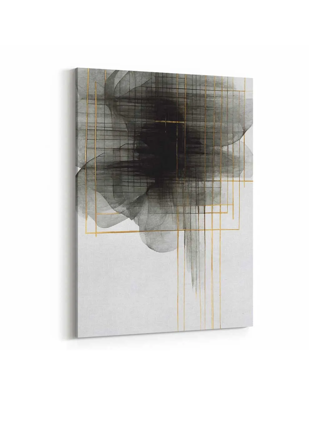 Canvas Wall Art Stretched Over Wooden Frame with Gold Floating Frame