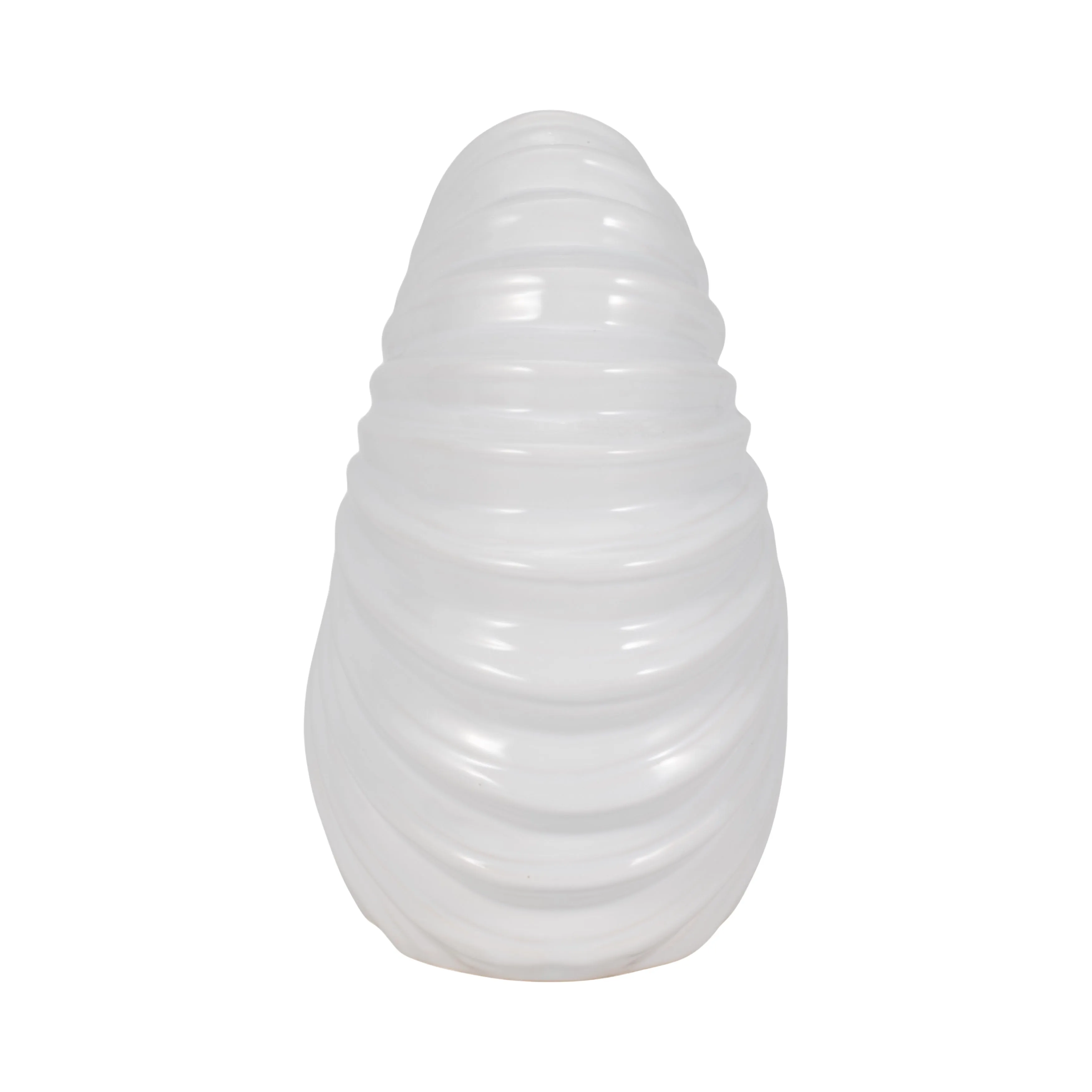 CER, 10" SHELL VASE, WHITE