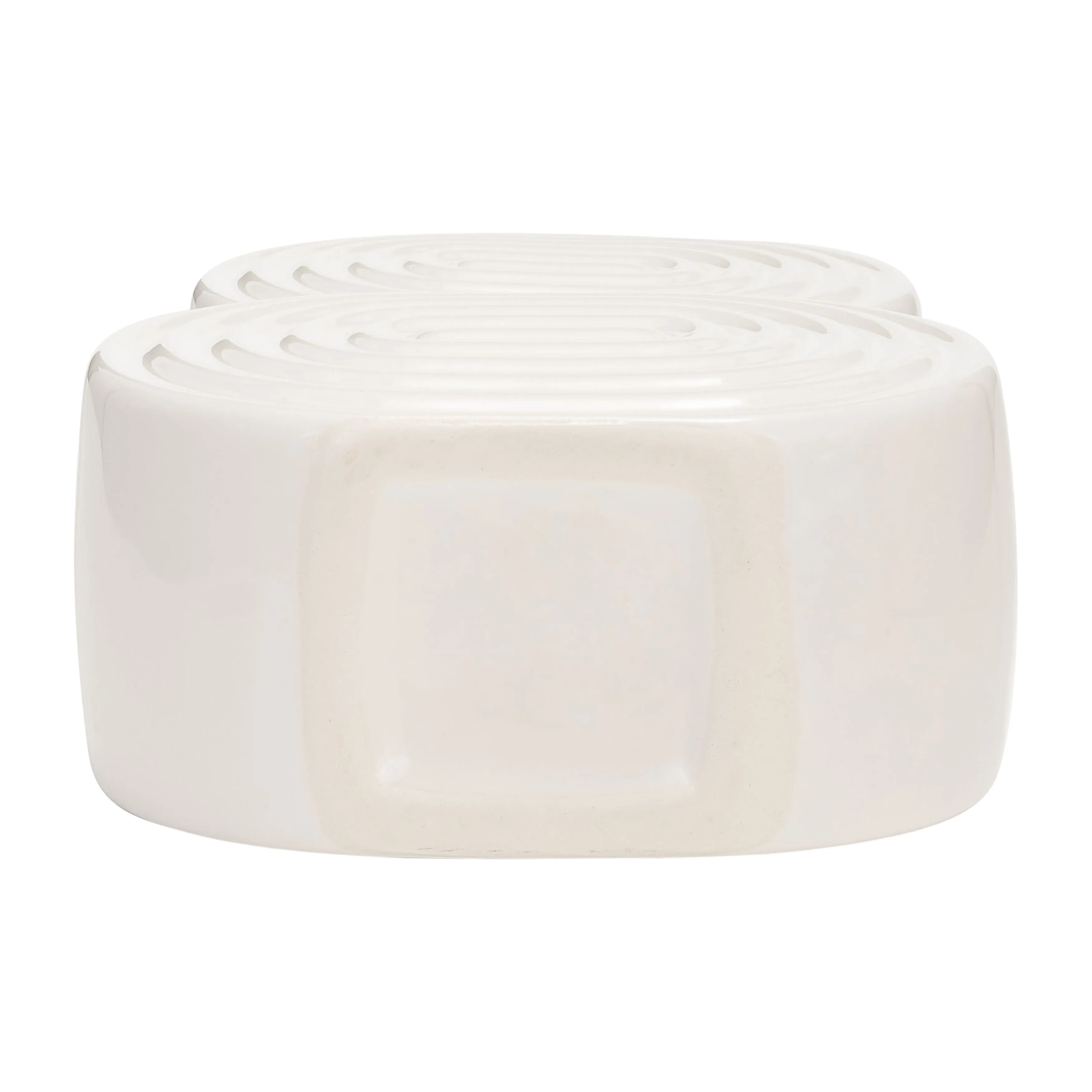 CER, 10" STACKED CIRCLES VASE, WHITE