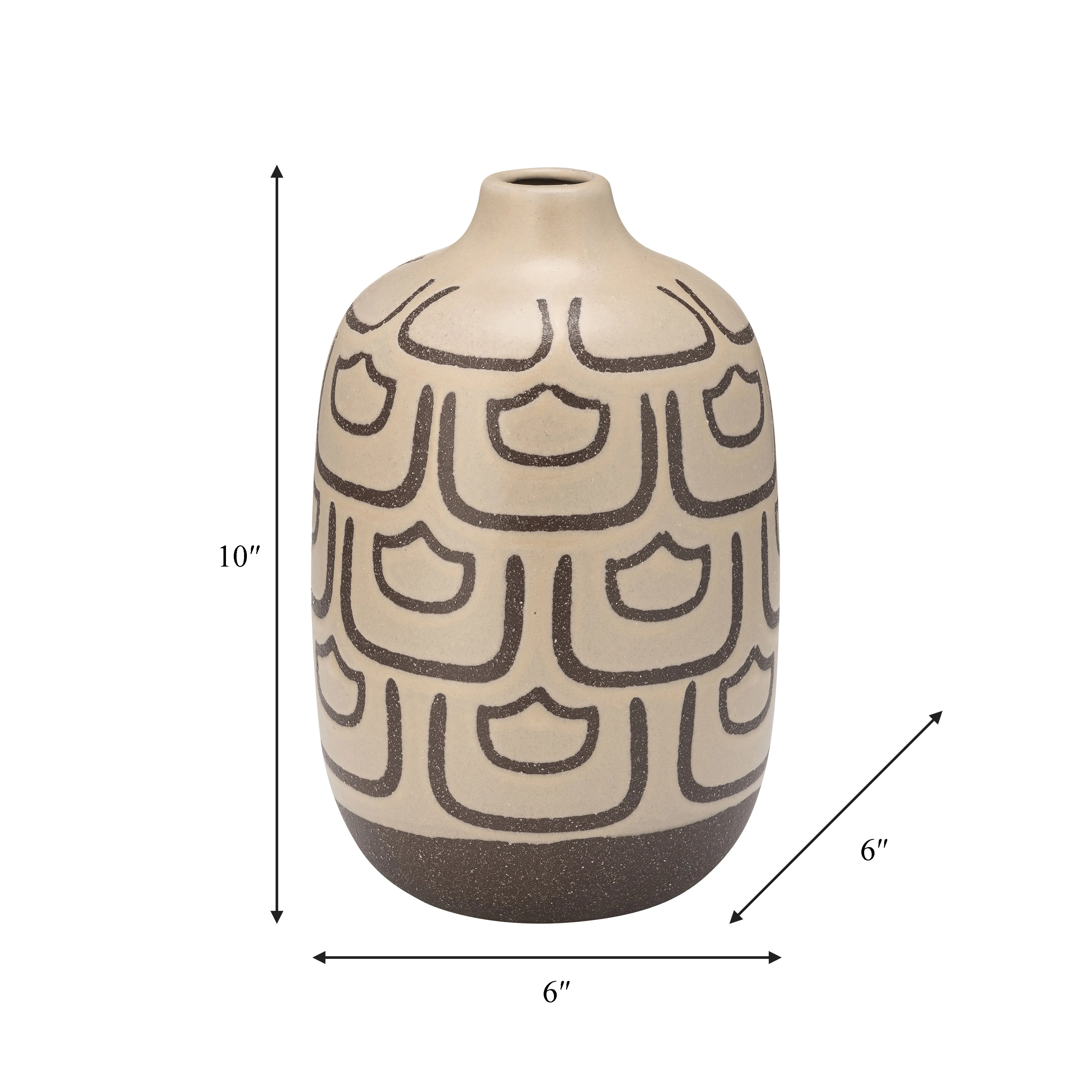 CER, 10"H DECORACTIVE VASE, IRISH CREAM