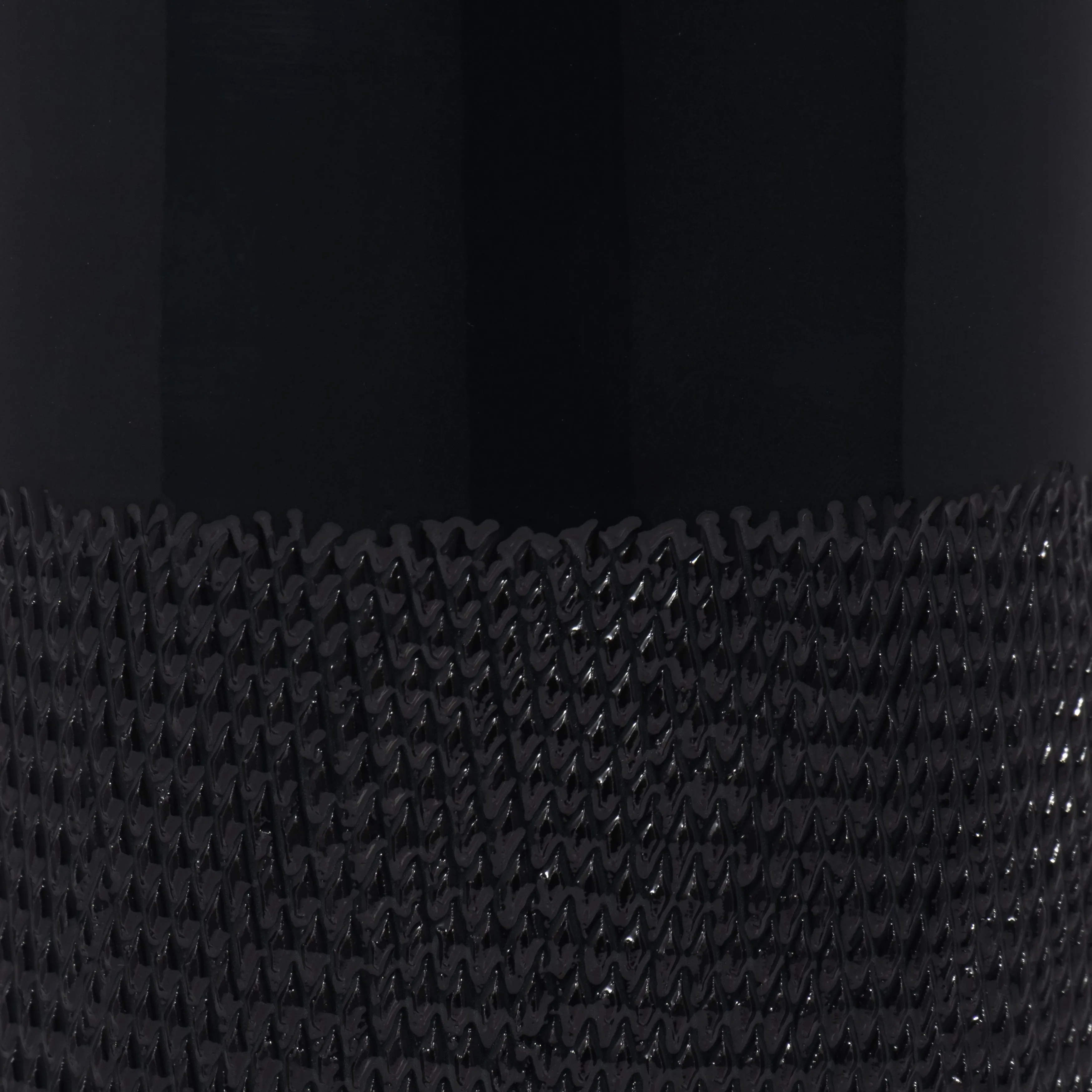 CER, 10"H GROOVED VASE, BLACK
