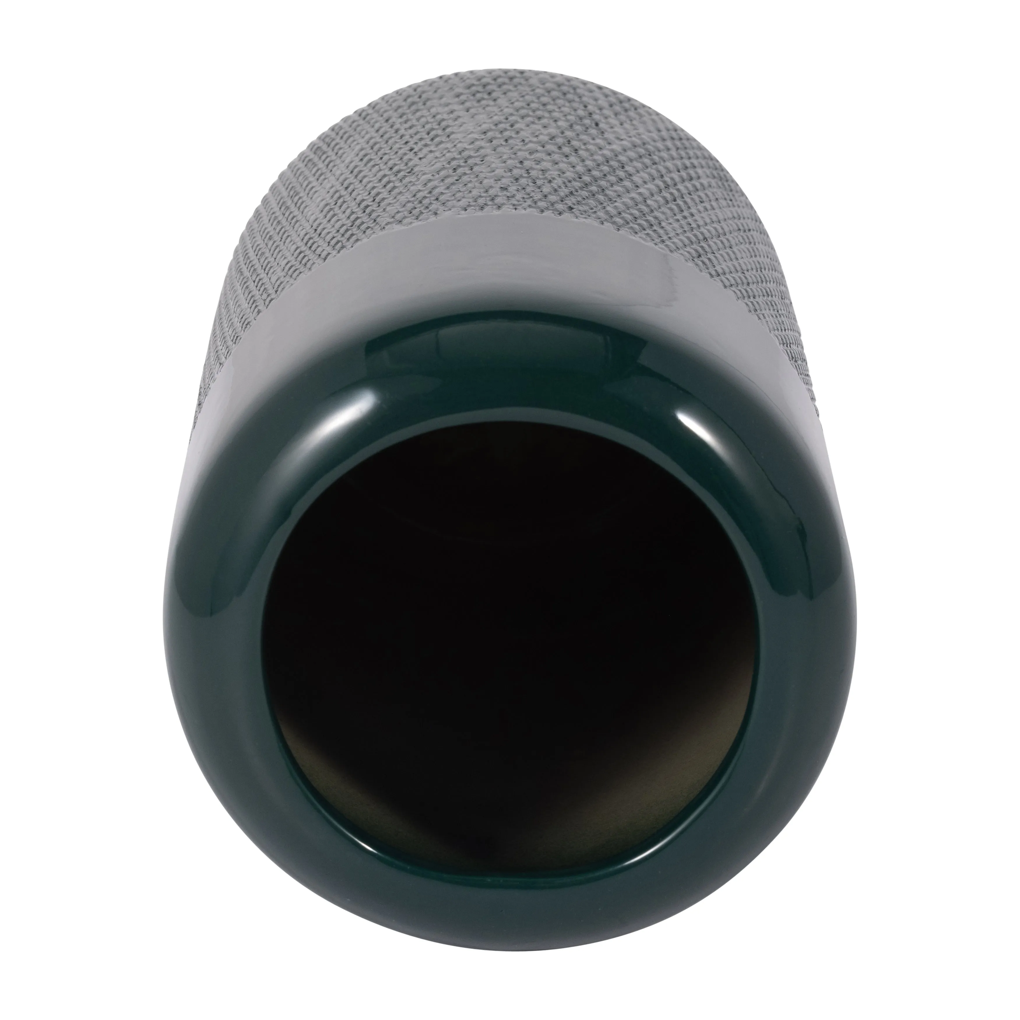 CER, 10"H GROOVED VASE, FOREST GREEN