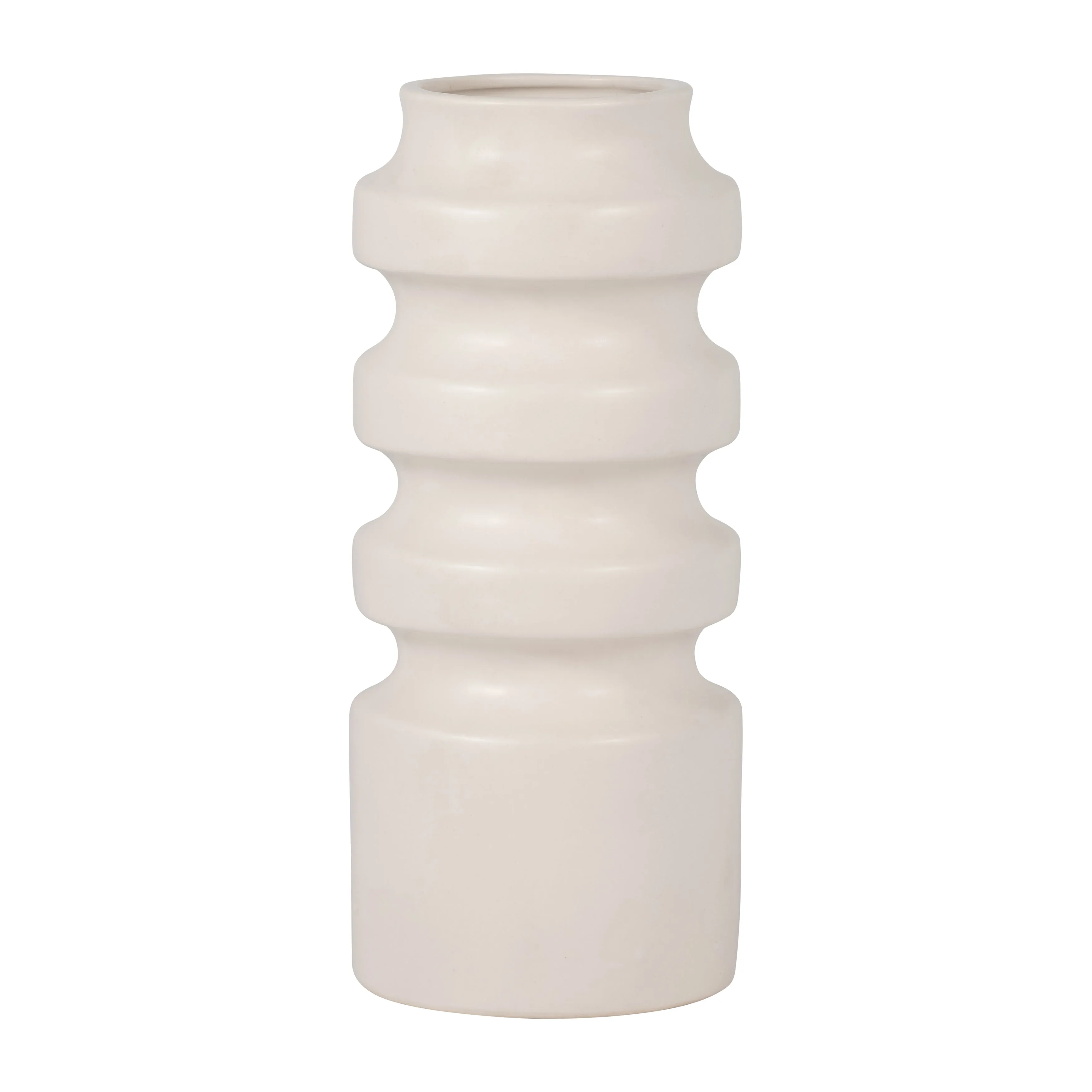 CER, 11" TIERED VASE, WHITE