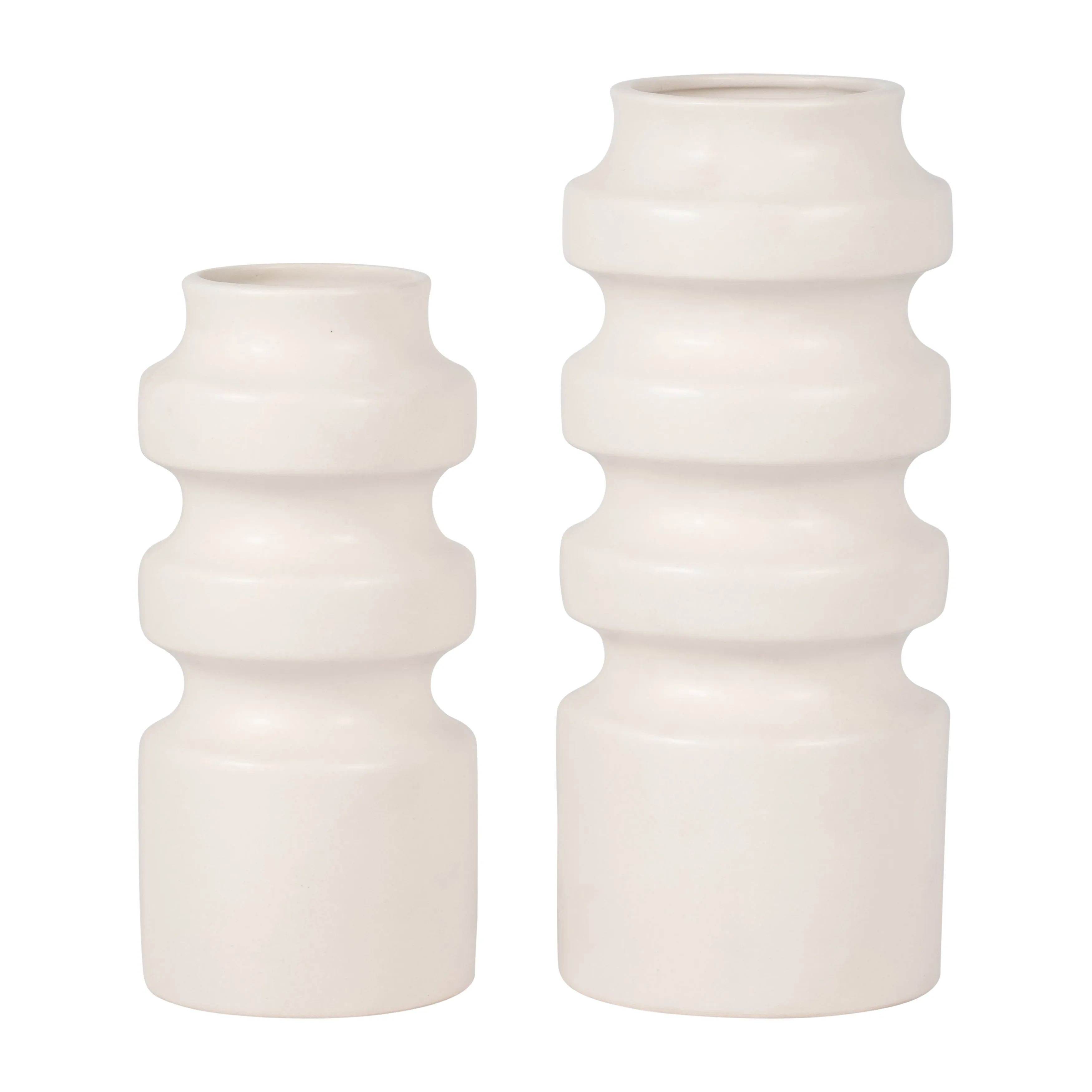 CER, 11" TIERED VASE, WHITE