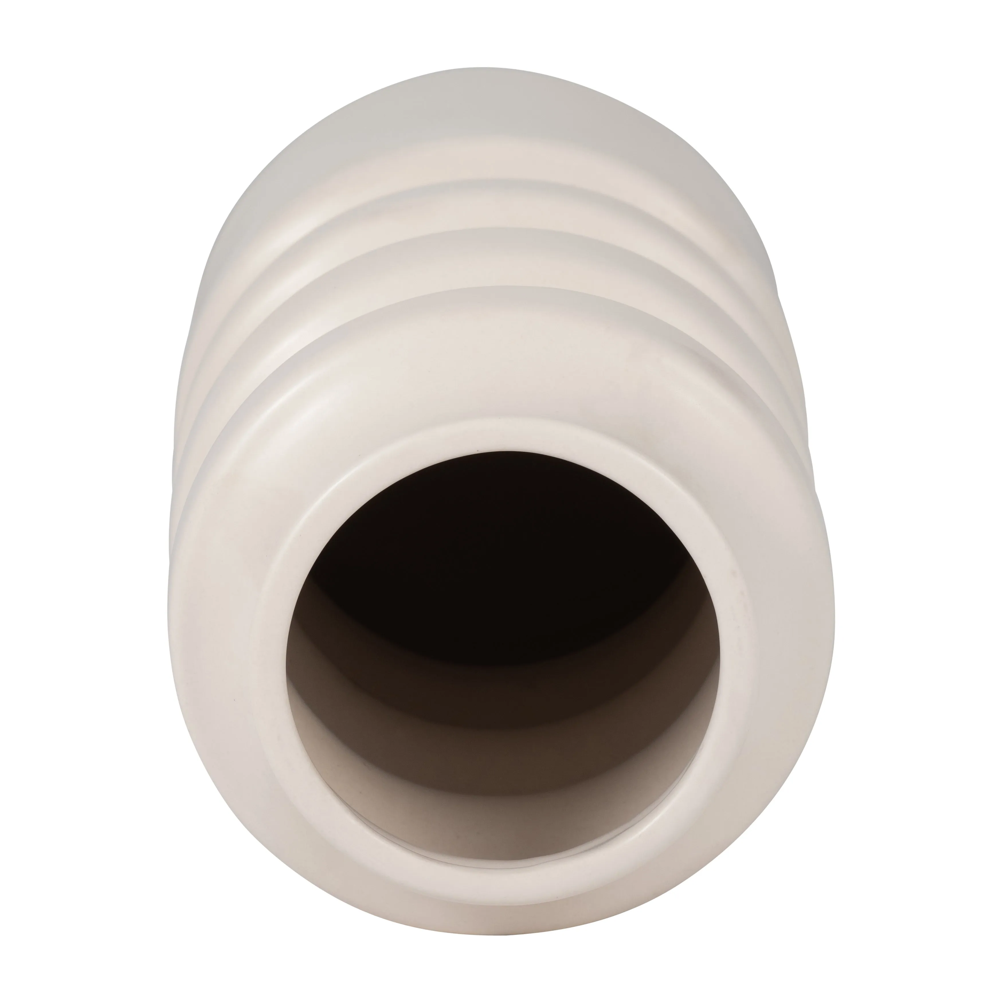 CER, 11" TIERED VASE, WHITE