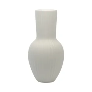 CER, 11"H BOUQUET VASE, WHITE
