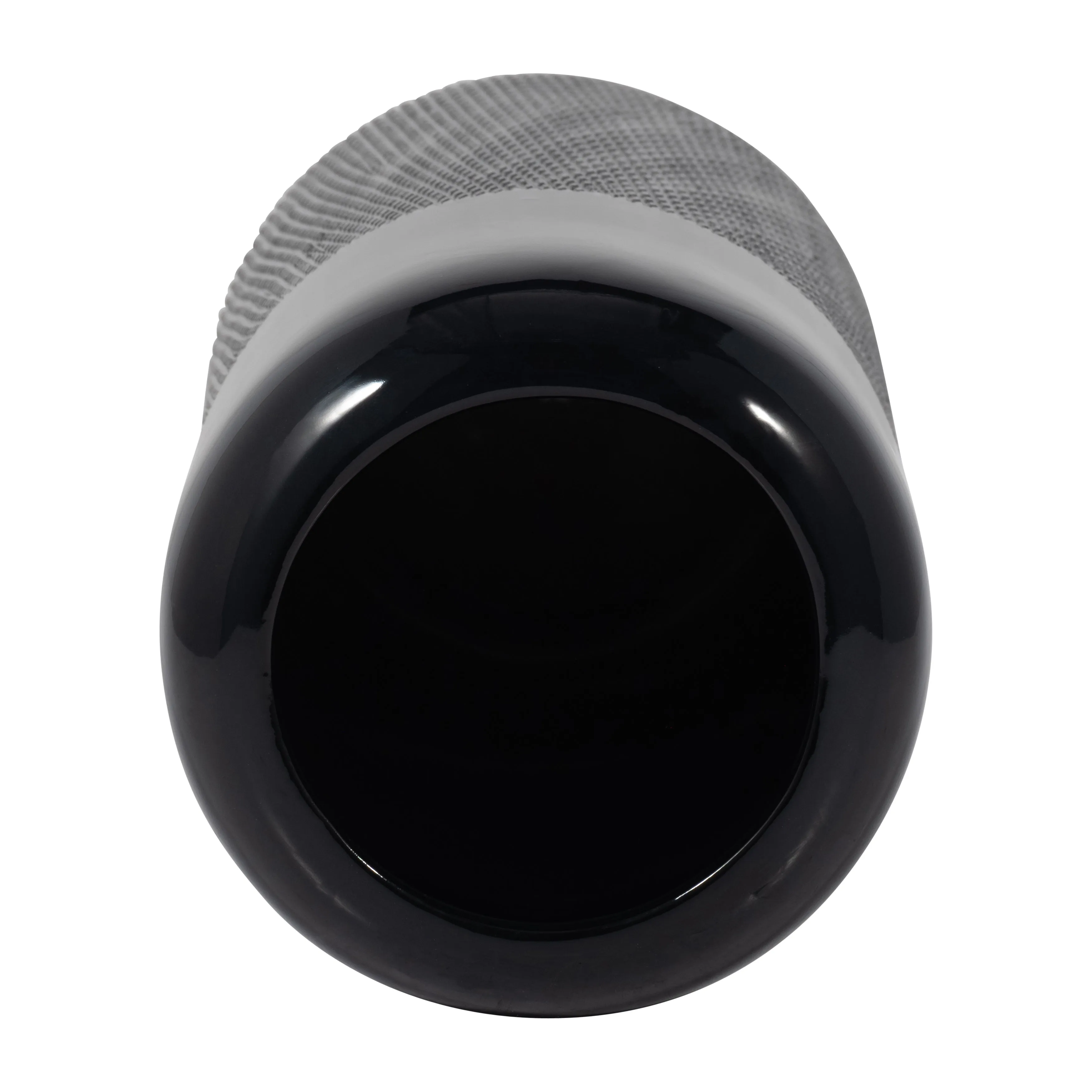CER, 12"H GROOVED VASE, BLACK