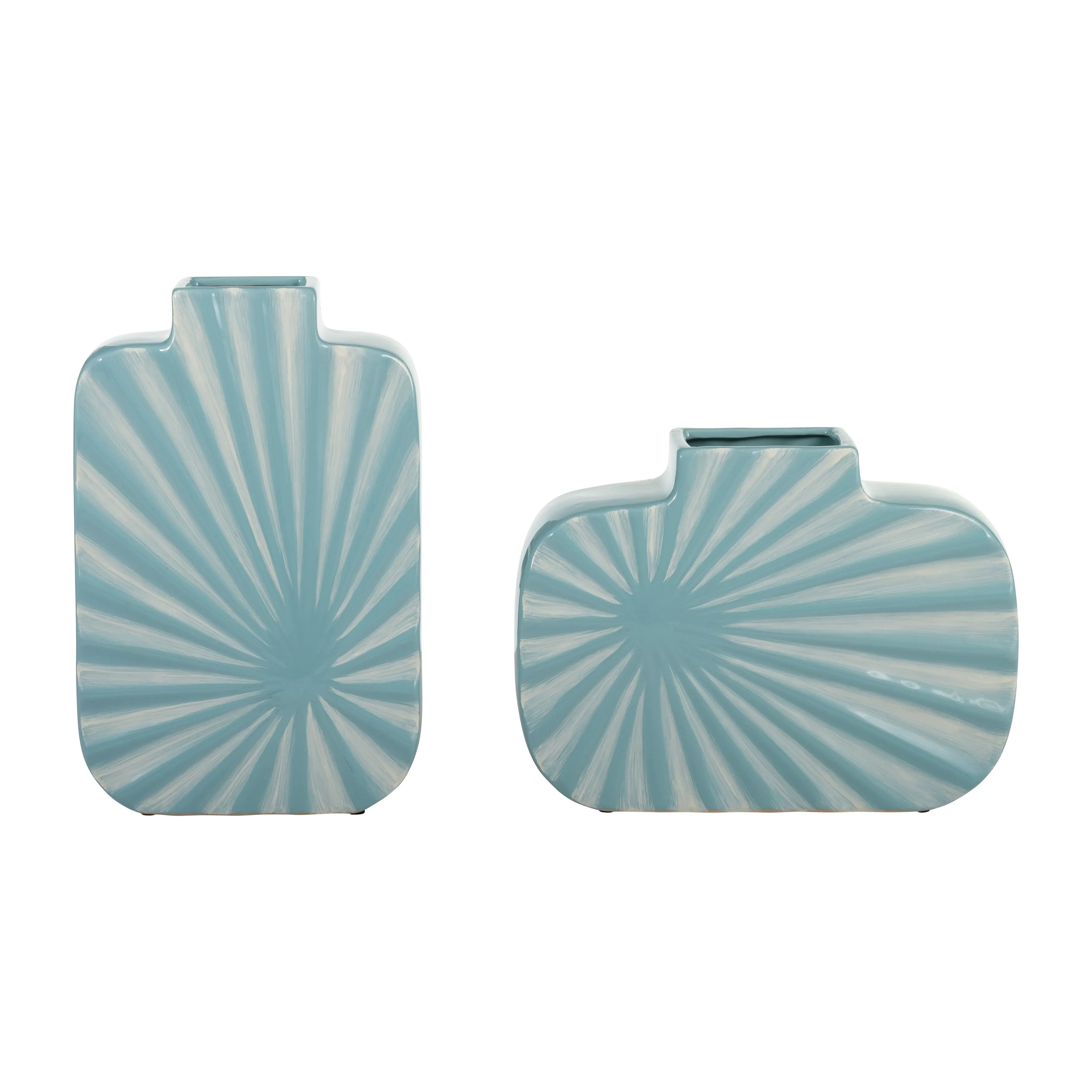 CER, 12"H TEXTURED VASE, AQUA