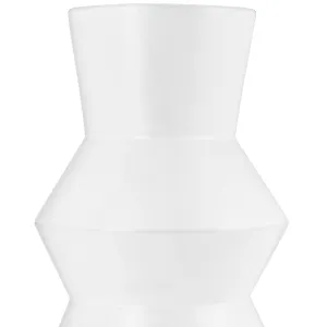 CER, 12"H TOTEM VASE, WHITE