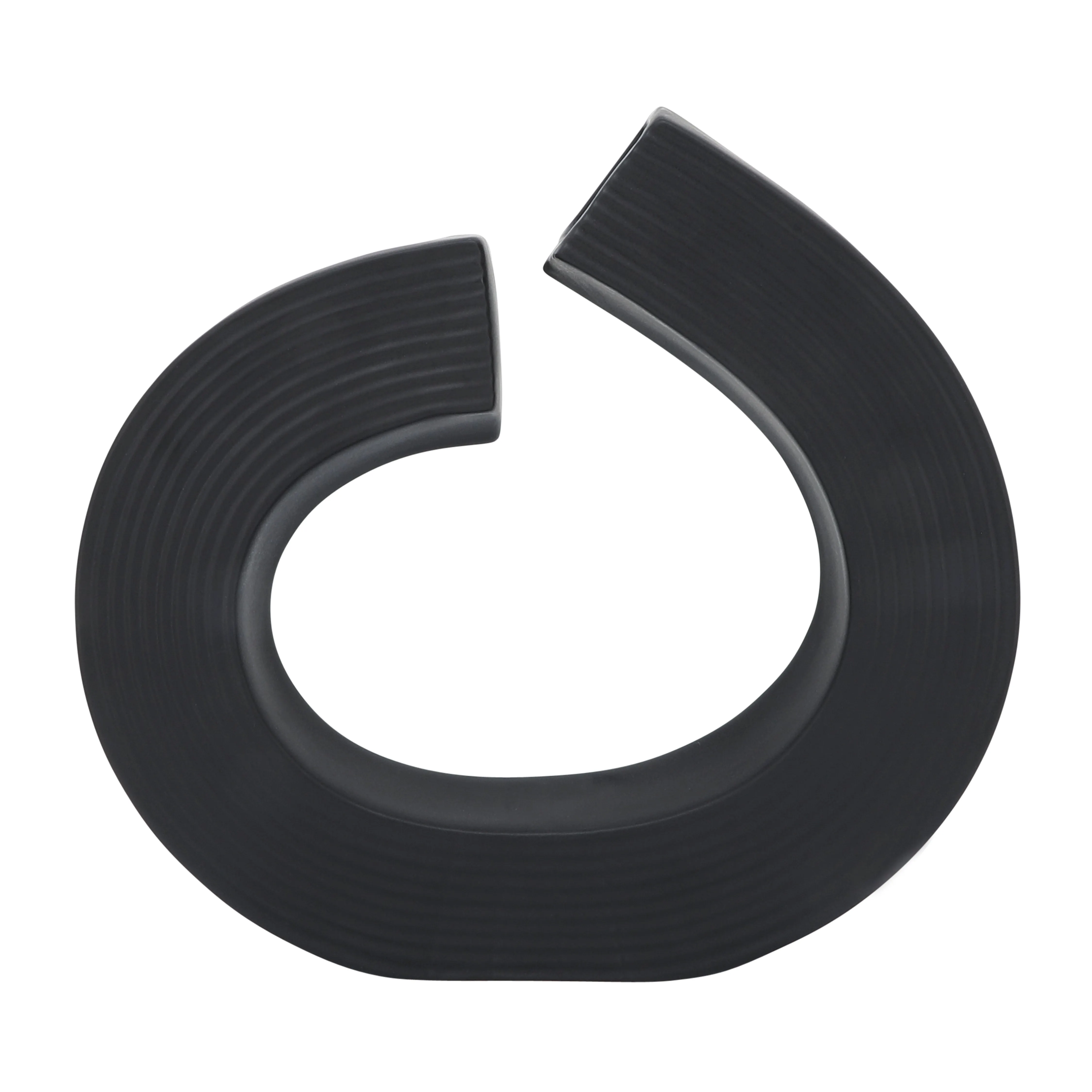 CER, 13"H ASBTRACT VASE, BLACK