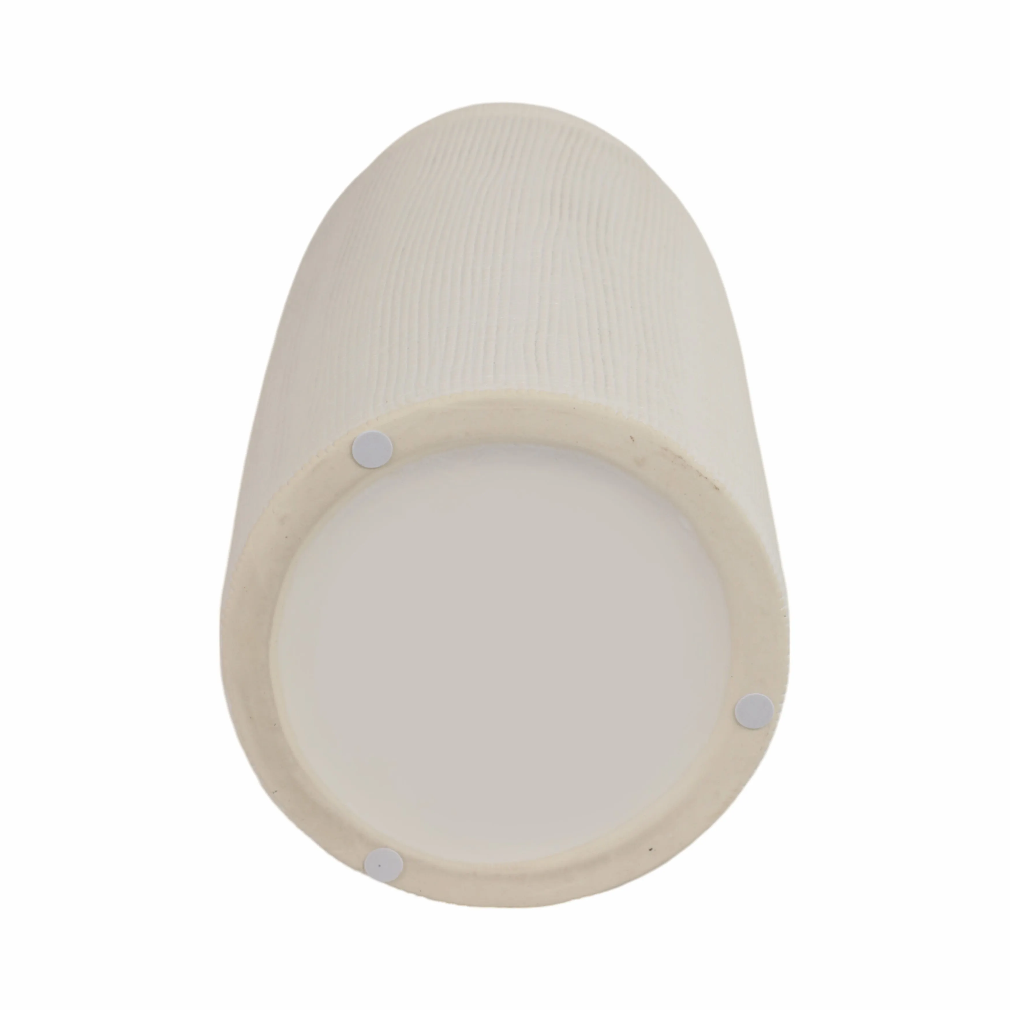 CER, 13"H RIDGED VASE, WHITE