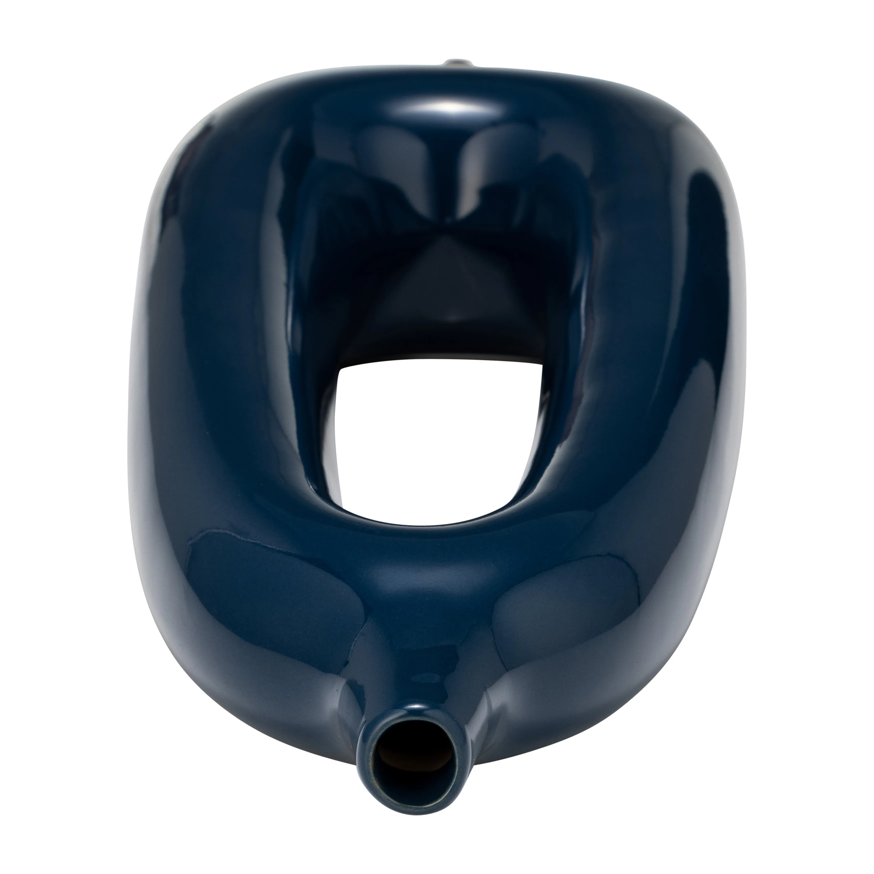 CER, 14"H OPEN CUT-OUT VASE, BLUE