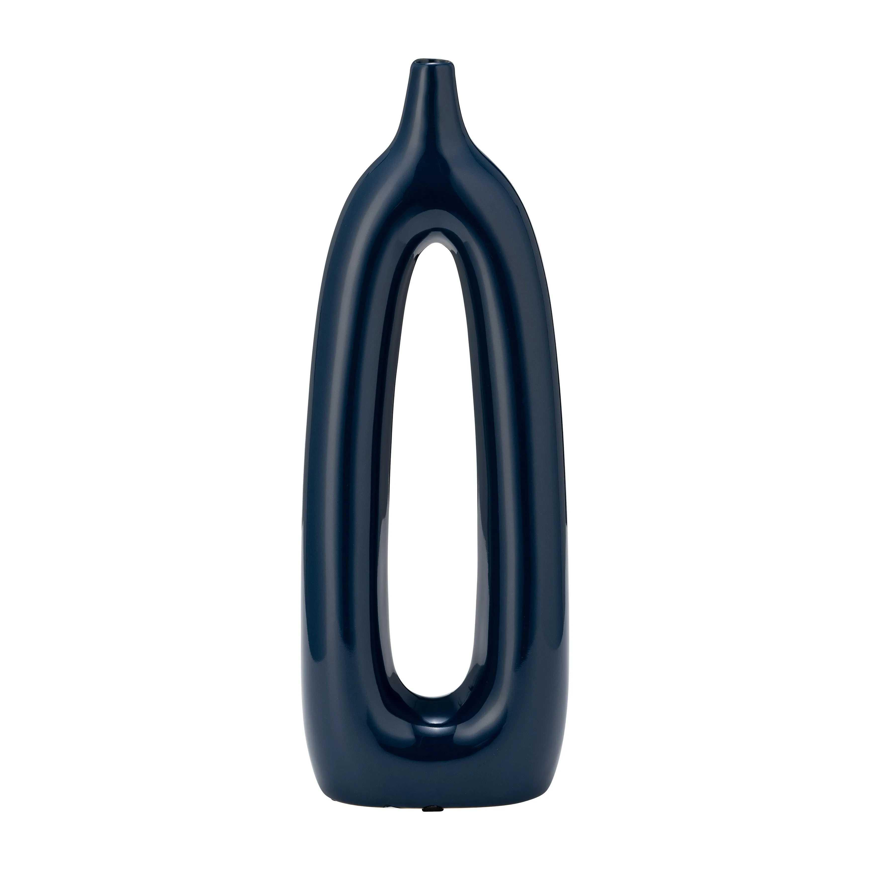 CER, 14"H OPEN CUT-OUT VASE, BLUE